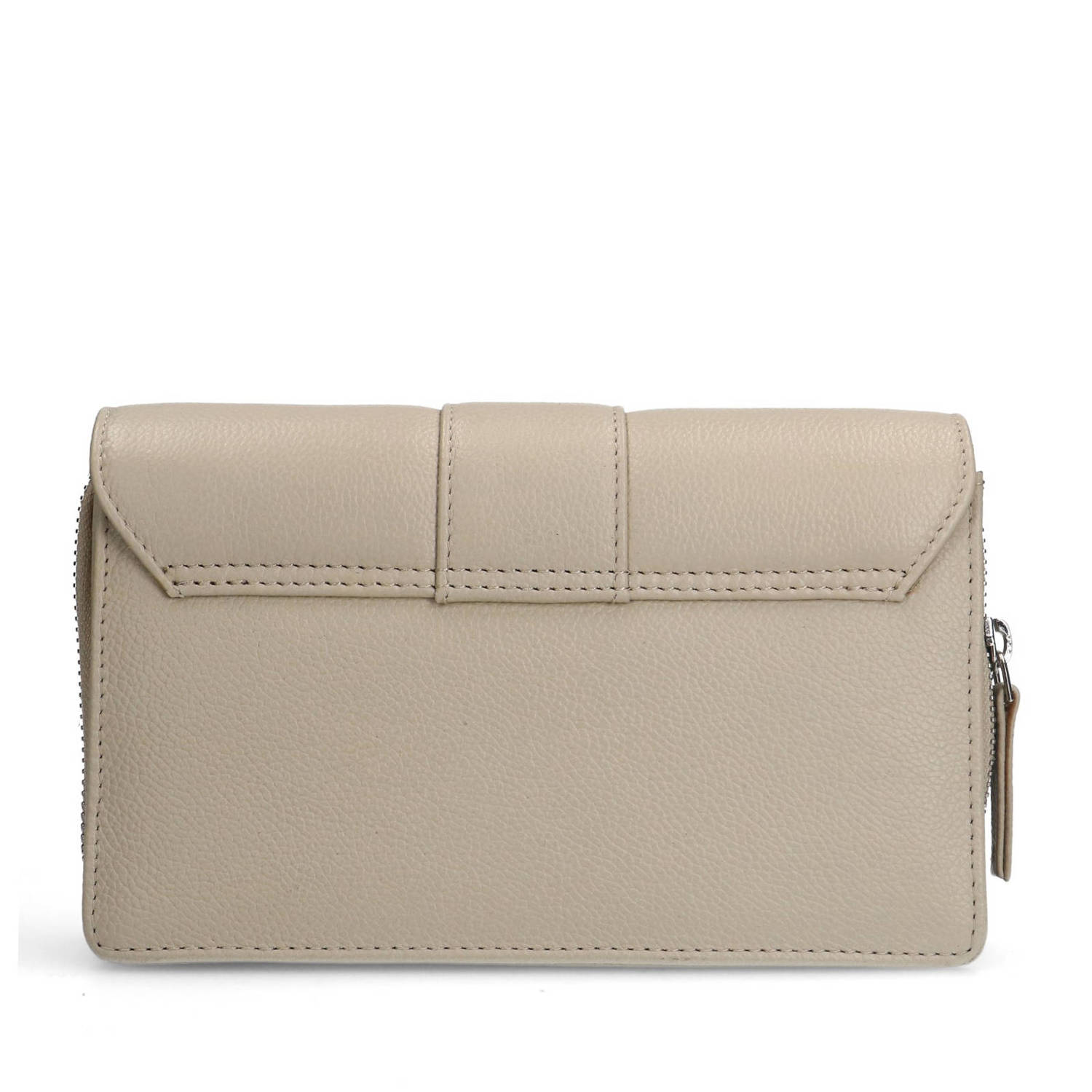 Manfield leren crossbody tas beige