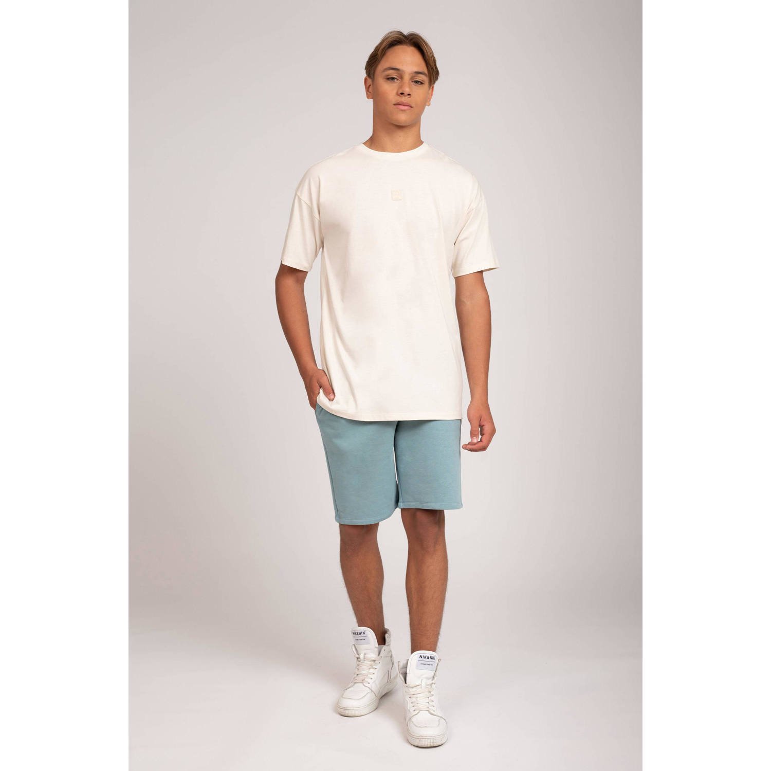 NIK&NIK sweatshort Minimal middenblauw Korte broek Effen 152