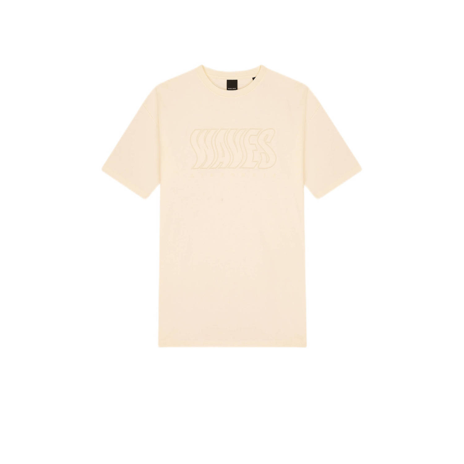 NIK&NIK T-shirt Waves met tekst ecru Jongens Katoen Ronde hals Tekst 128