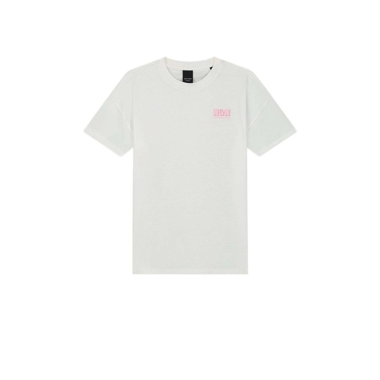 NIK&NIK T-shirt Dolphin met backprint offwhite zoetroze