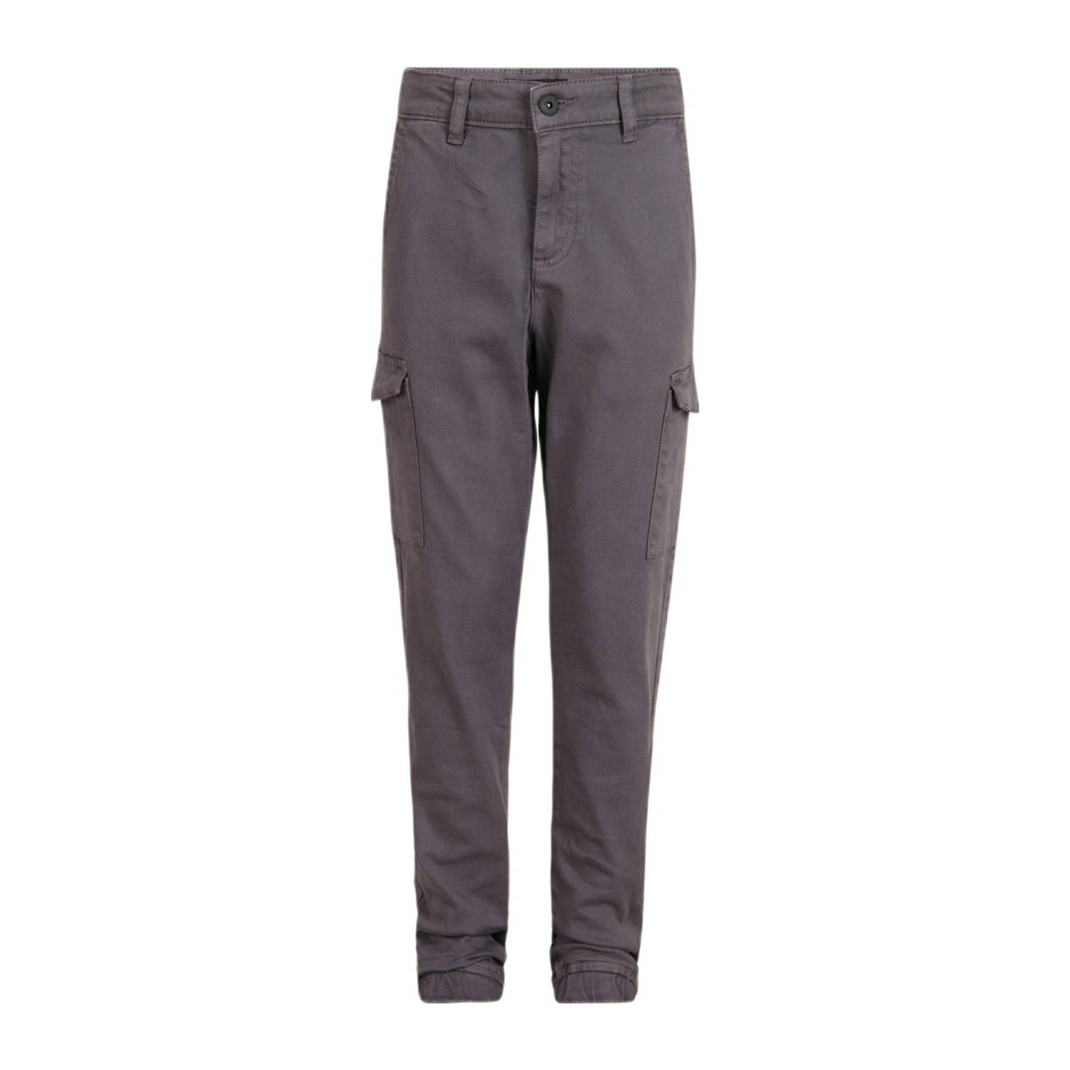Shoeby tapered fit cargobroek grijs Jongens Katoen Effen 122 128