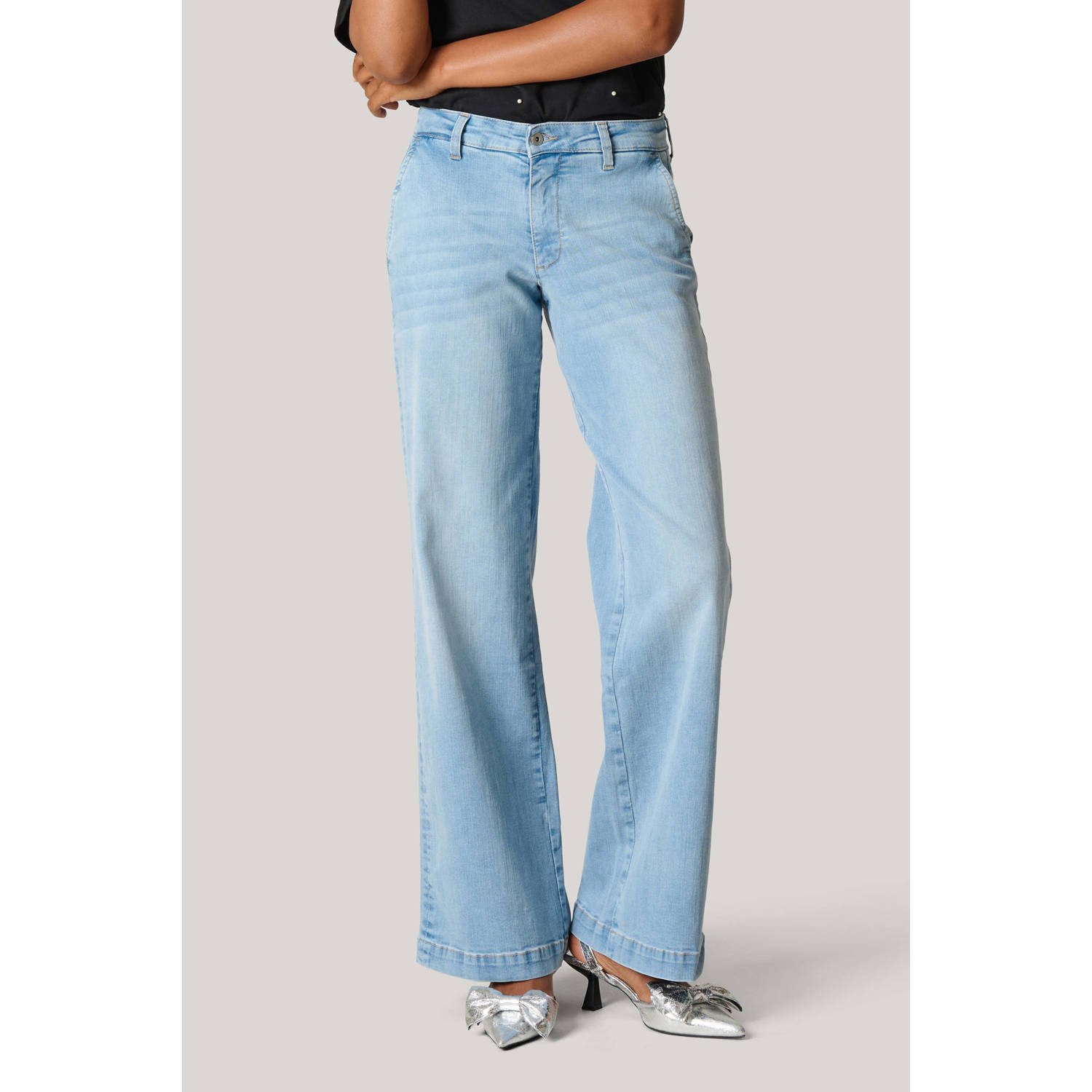 Shoeby high waist wide leg jeans light blue denim