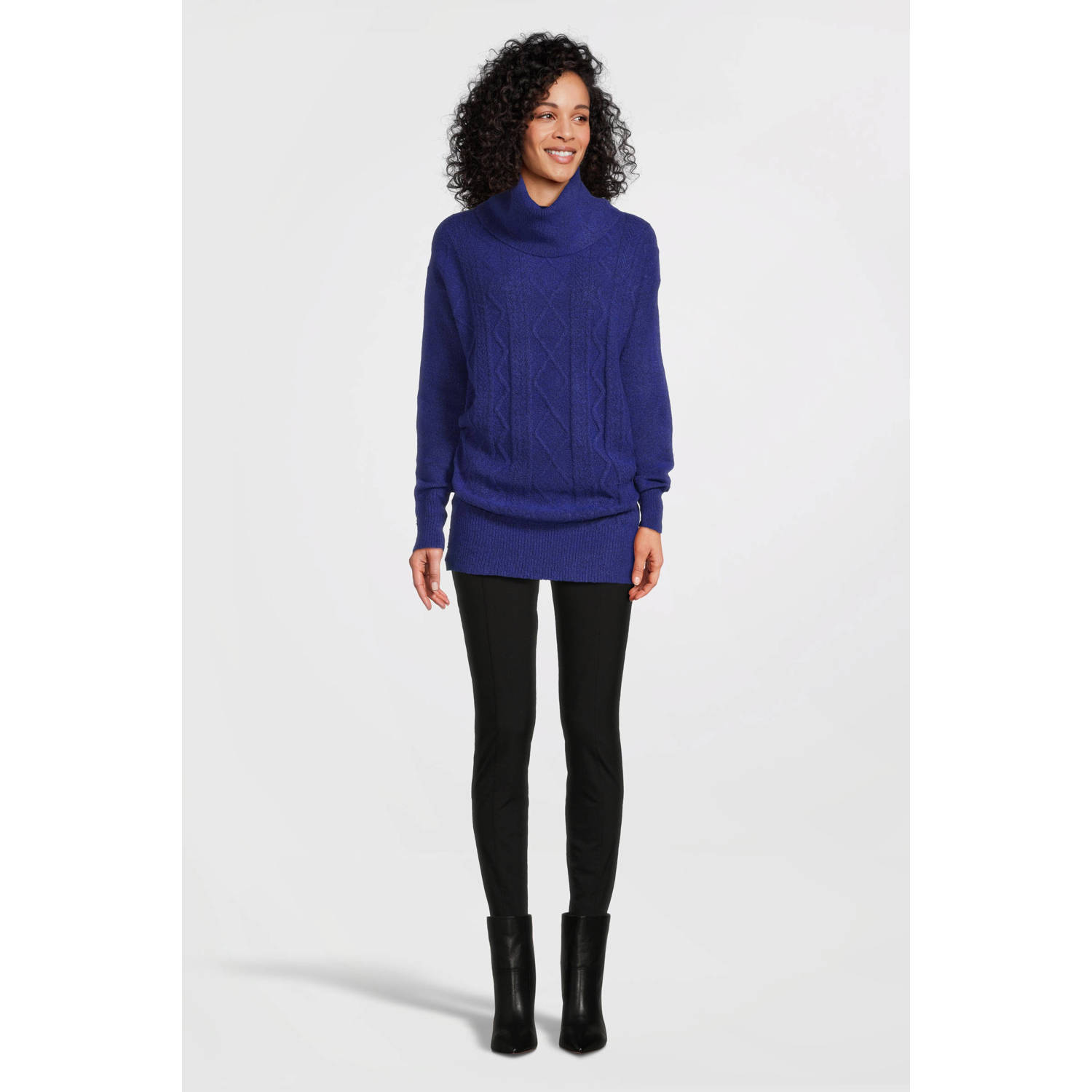 Imagine gebreide trui met rolkraag blauw