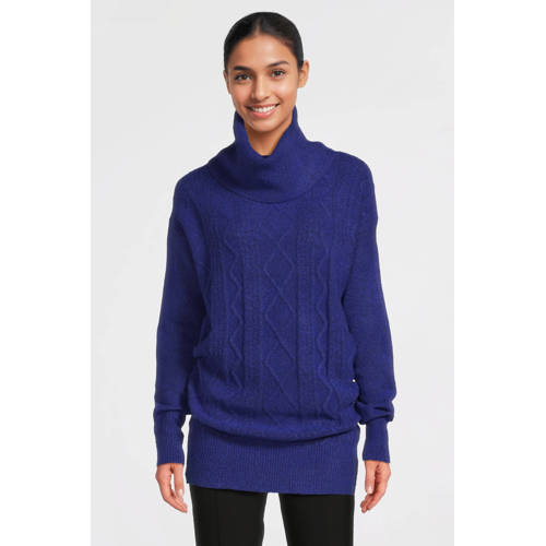 Imagine gebreide trui met rolkraag blauw afbeelding