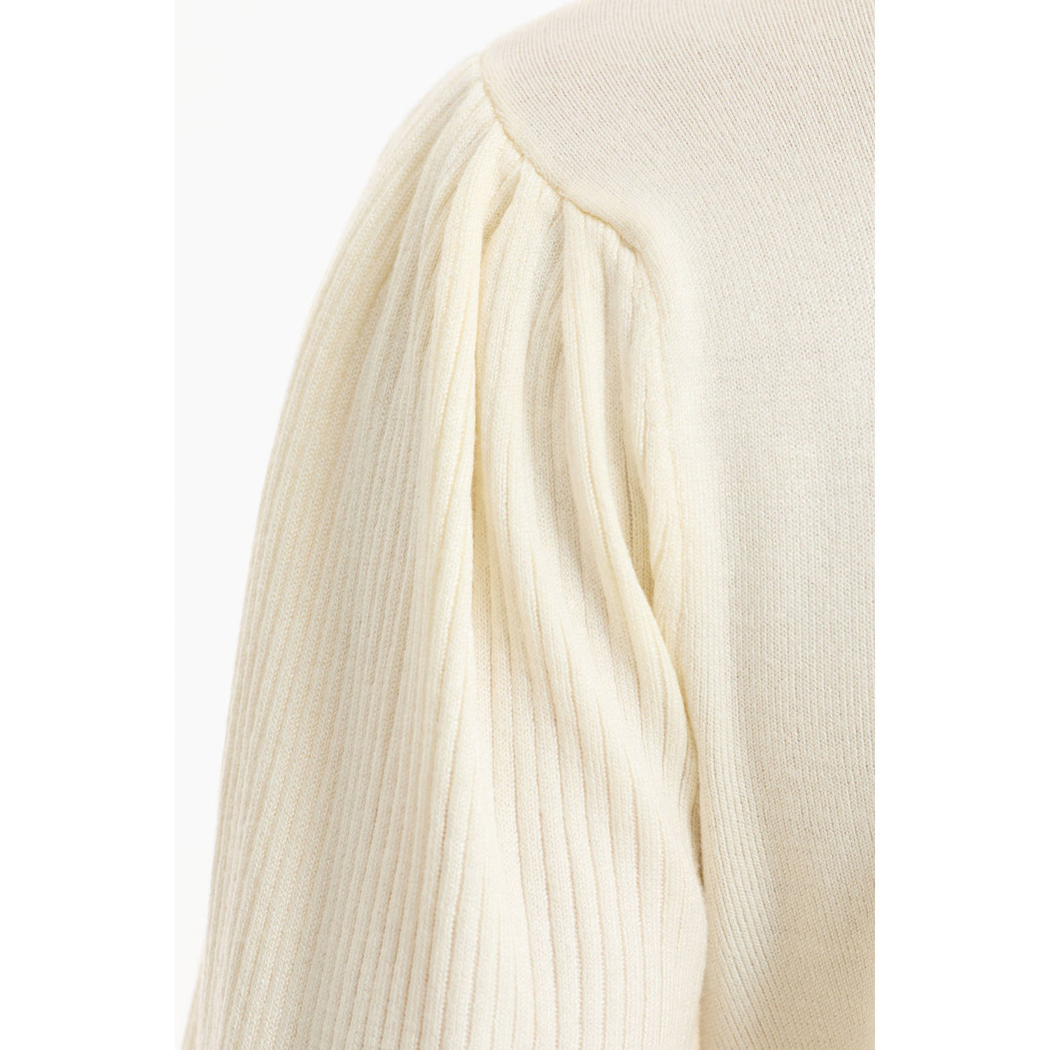 anytime trui met schulprand beige