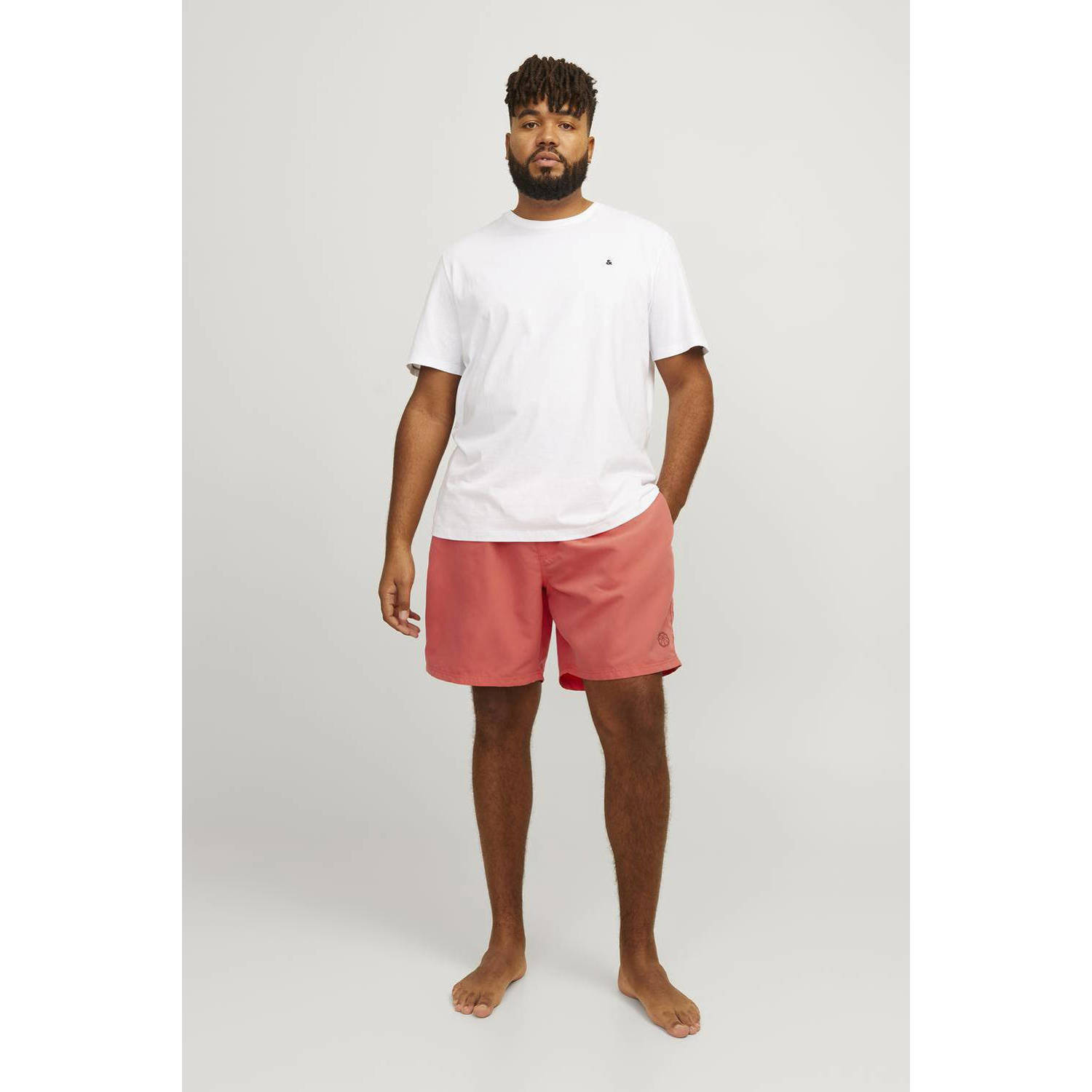 JACK & JONES PLUS SIZE zwemshort JPSTFIJI koraalrood