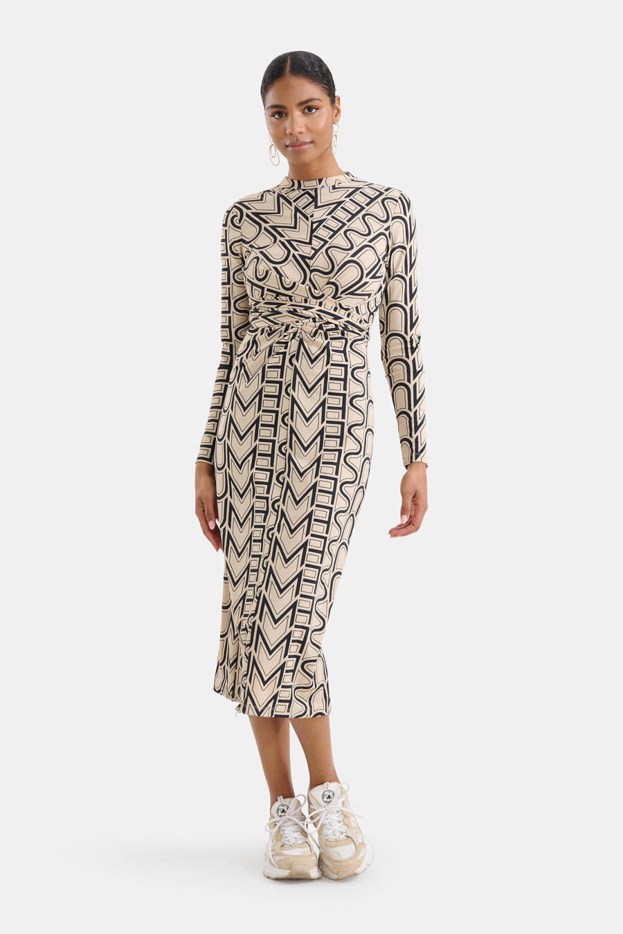 Maxi-jurk, batikpatroon, wikkeljurk, V-hals, 3/4-mouwen, marine | Ulla Popken Maxi-jurk, batikpatroon, wikkeljurk, V-hals, 3/4-mouwen, marine | Ulla Popken