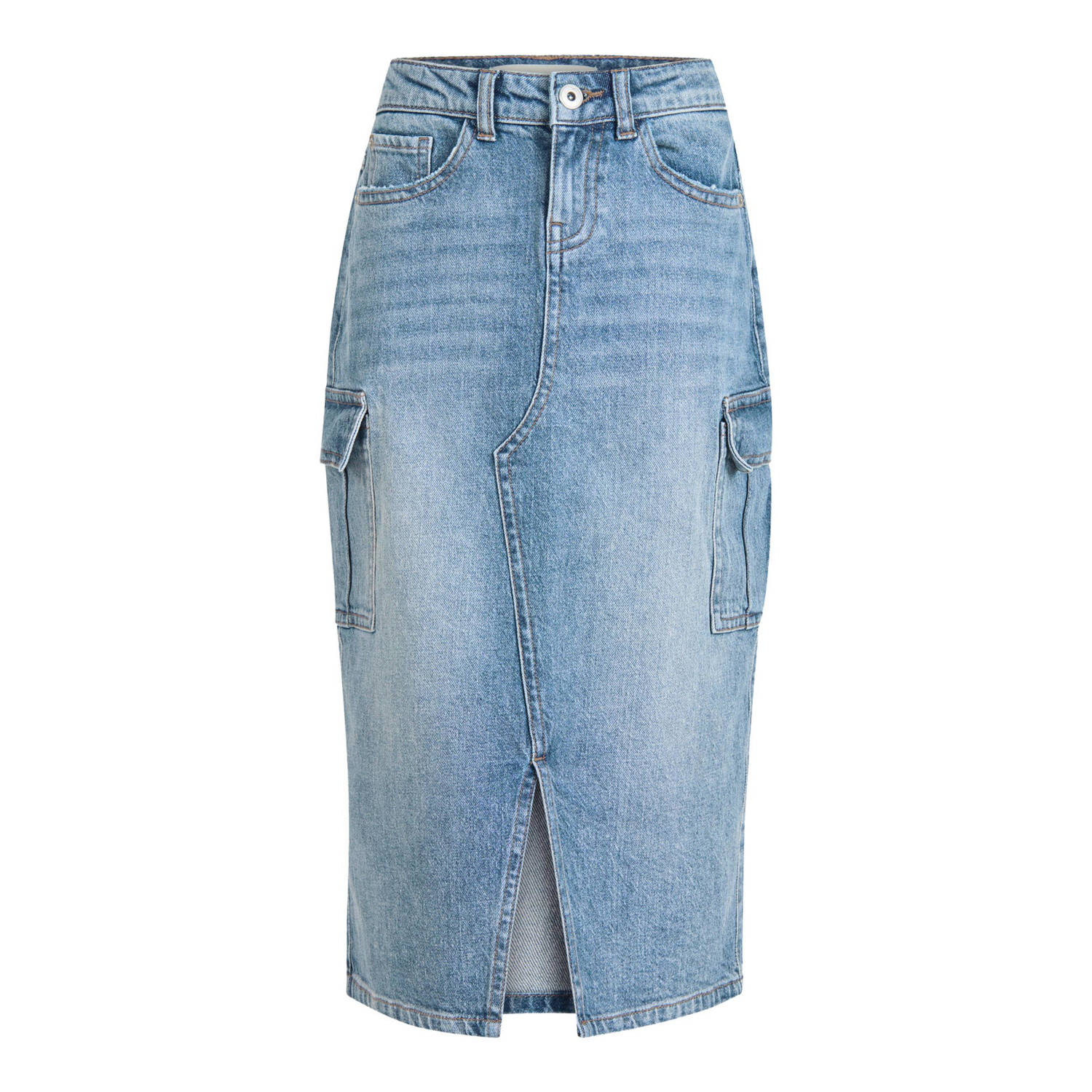 Shoeby spijkerrok mediumstone Blauw Meisjes Denim Effen 134 140