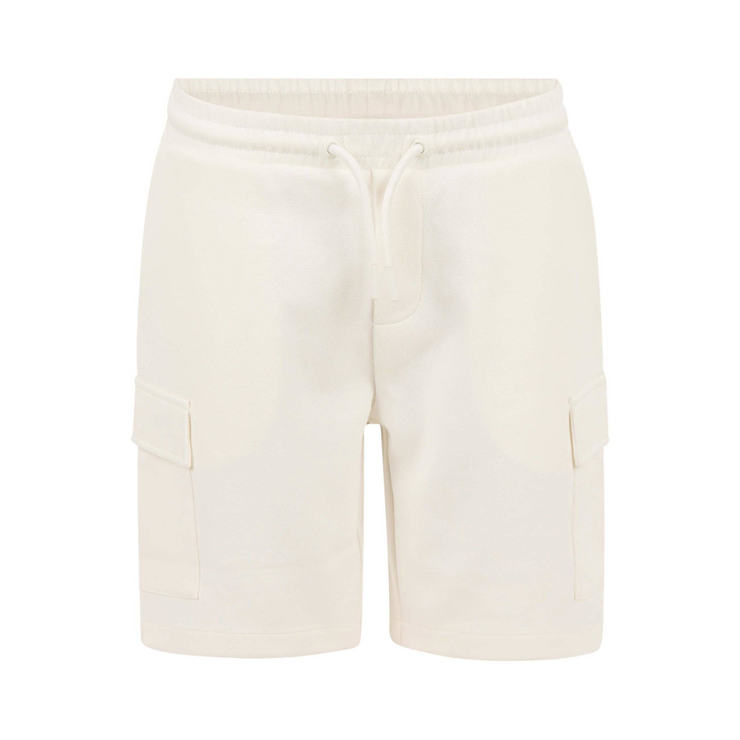 Shoeby extra low waist regular fit cargo short offwhite Korte broek Ecru Jongens Sweat 110 116