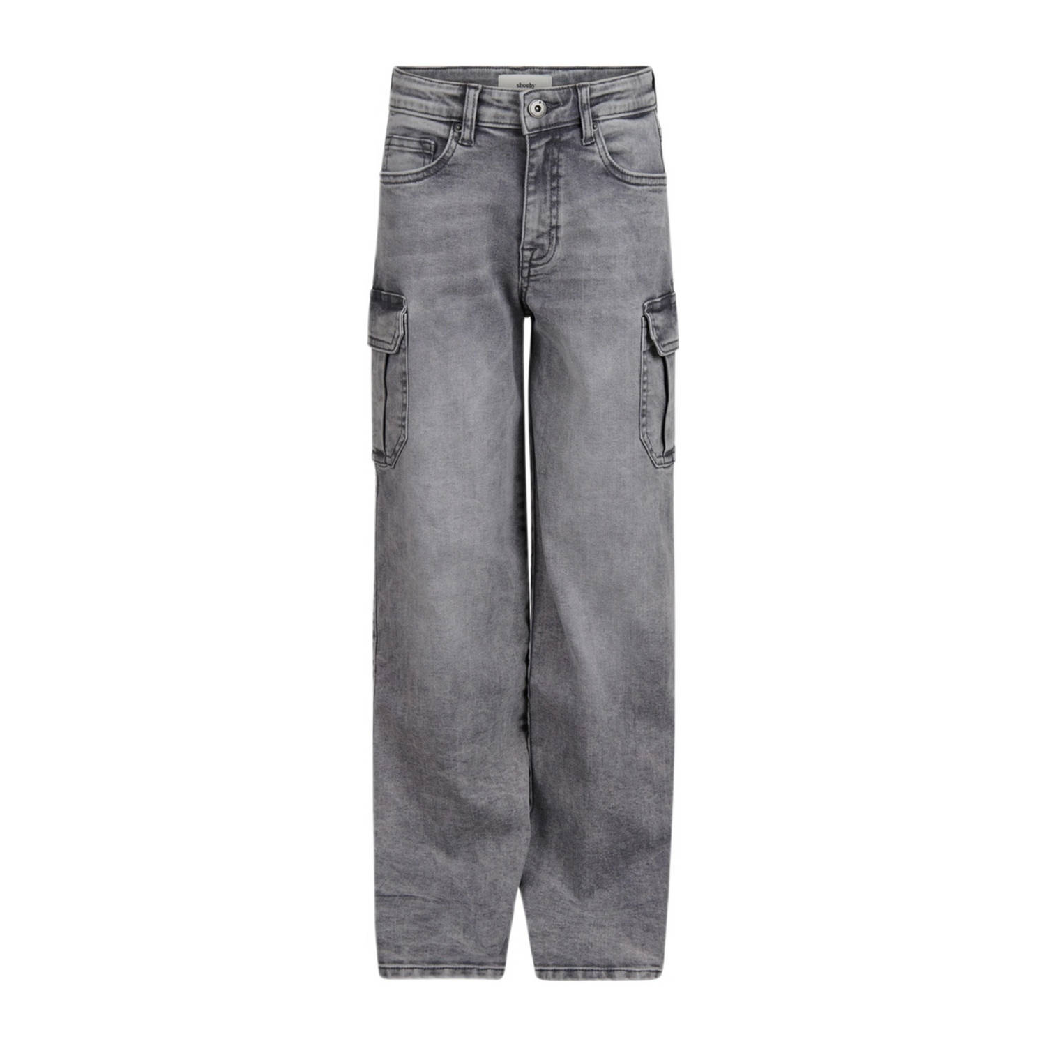 Shoeby straight fit jeans grijs Meisjes Denim Effen 146