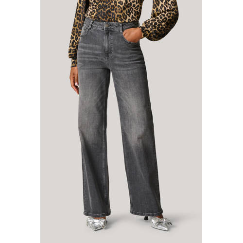 Shoeby high waist wide leg jeans grey denim afbeelding