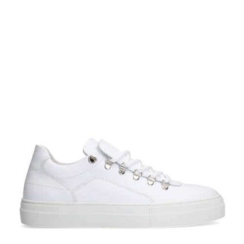 Manfield leren sneakers wit afbeelding