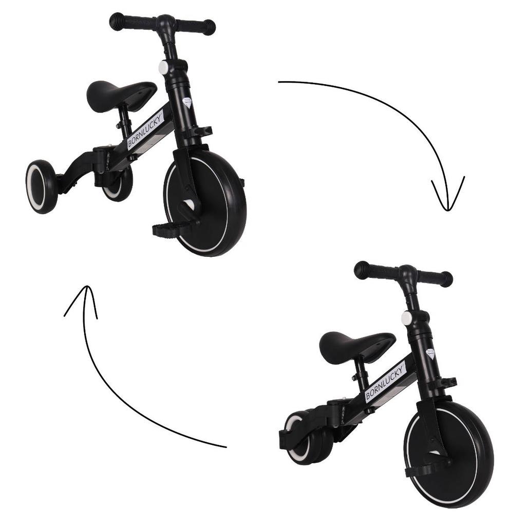 Born Lucky houten loopfiets - zwart