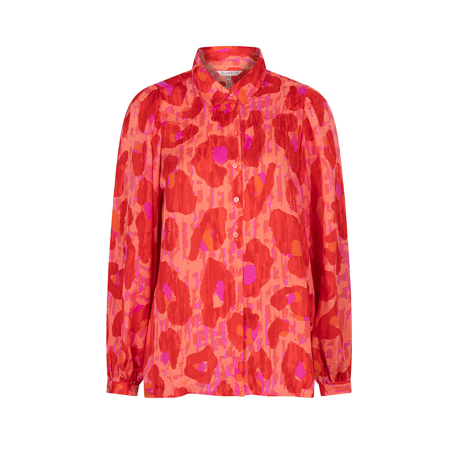 Esqualo blouse met all over print roze rood