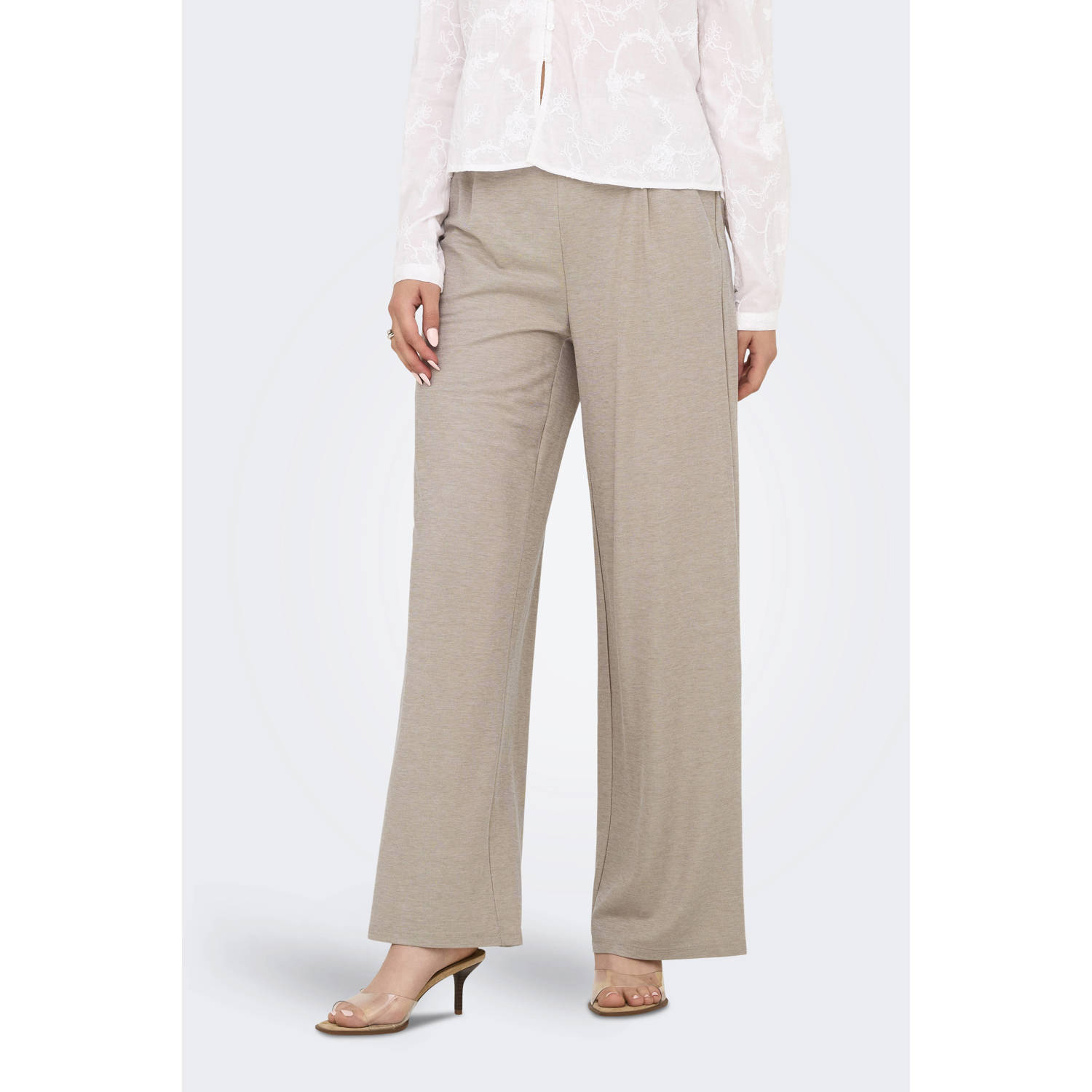 JDY loose fit broek BIRDIE beige