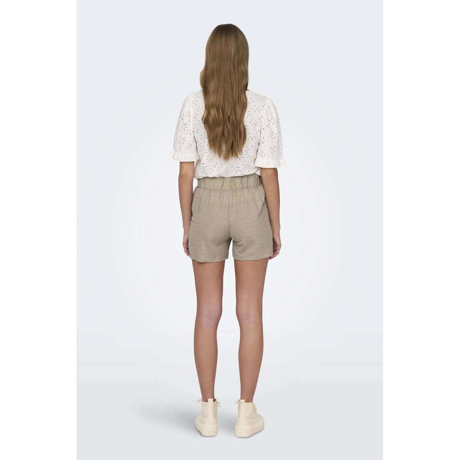 JDY regular fit short van viscose BIRDIE beige