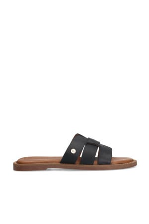 leren slippers zwart
