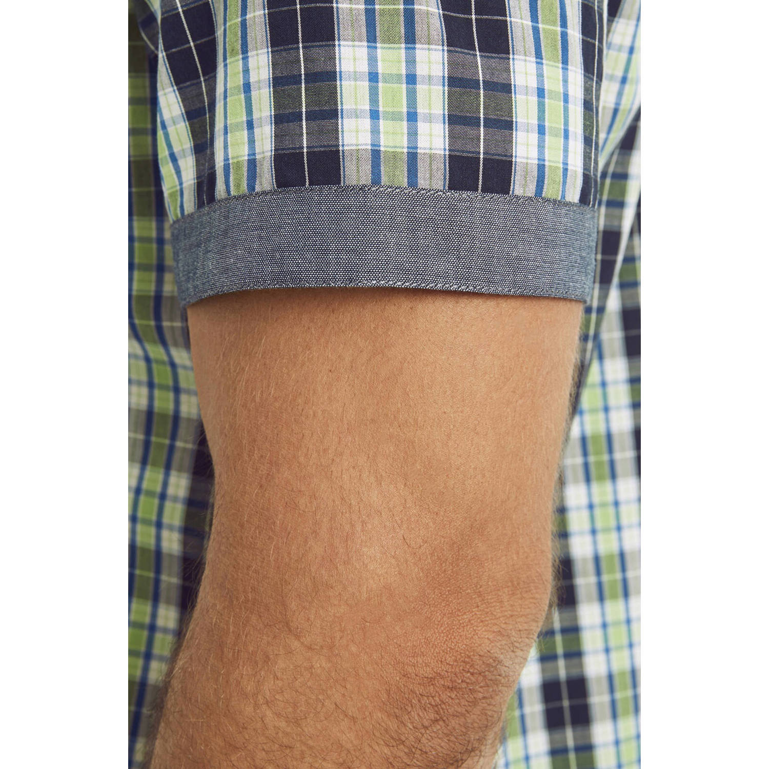 Jan Vanderstorm casual overhemd donkerblauw