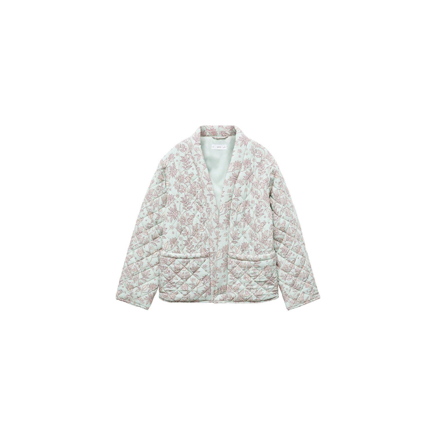 Mango Kids zomerjas met all over print mintgroen