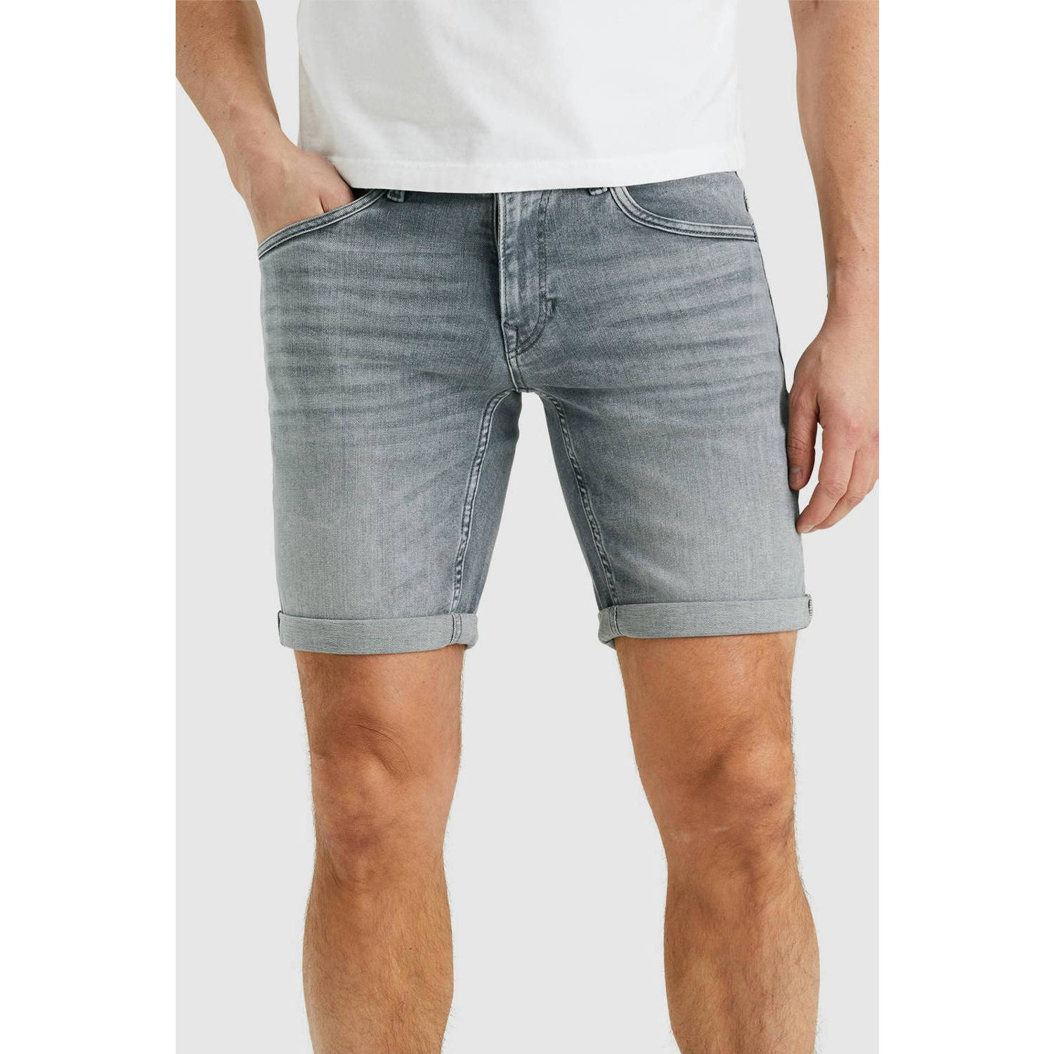 PME Legend regular fit denim short Nightflight green coated denim