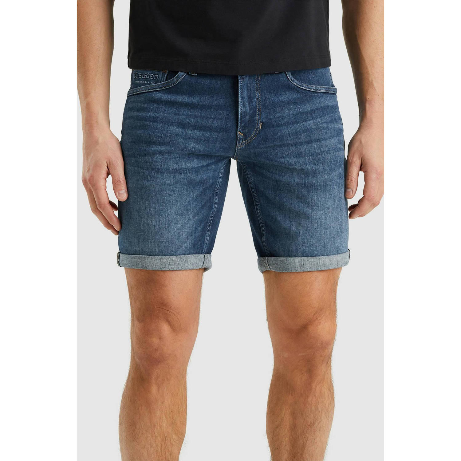 PME Legend regular fit denim short Nightflight donkerblauw