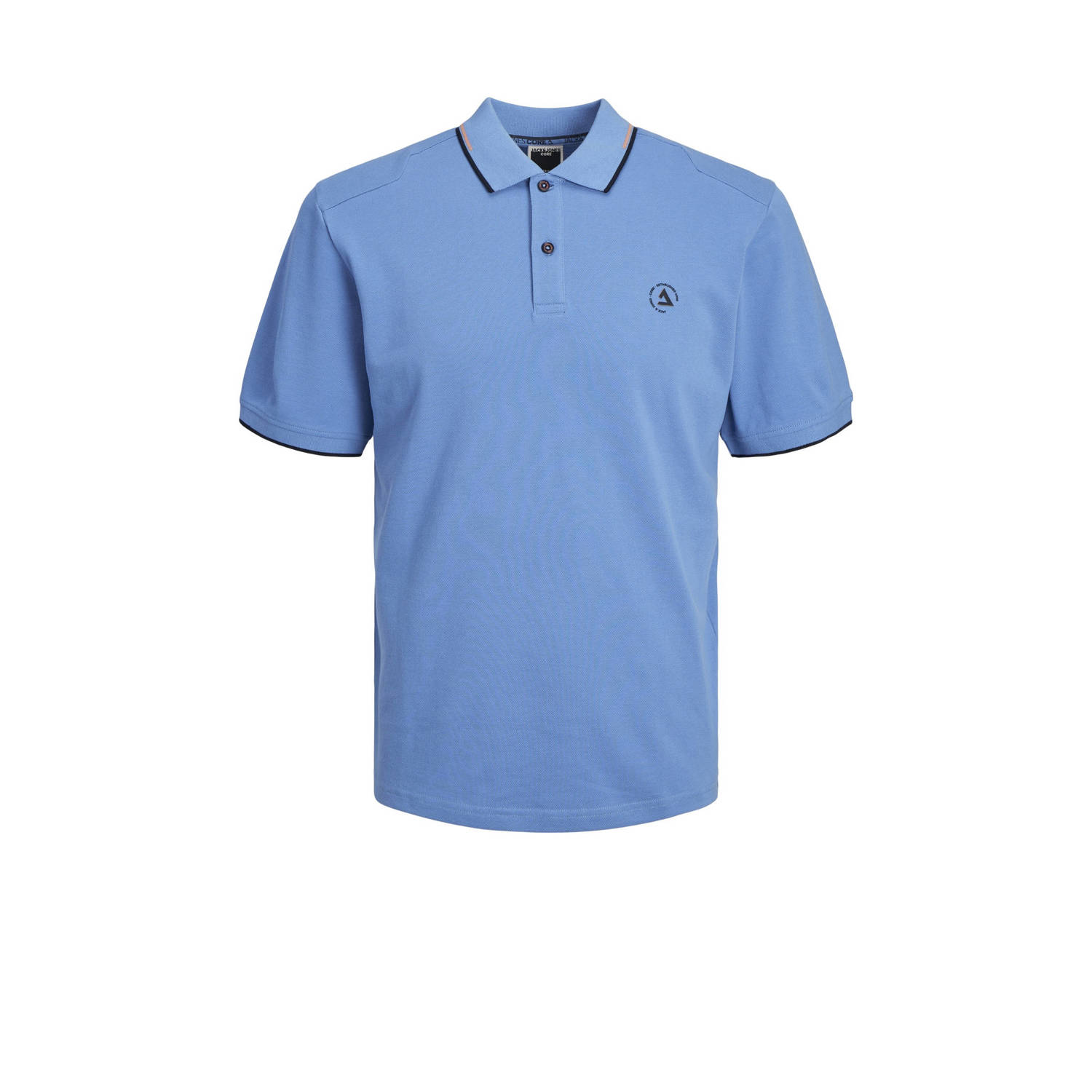 JACK & JONES CORE regular fit polo JCOHASS met logo blauw