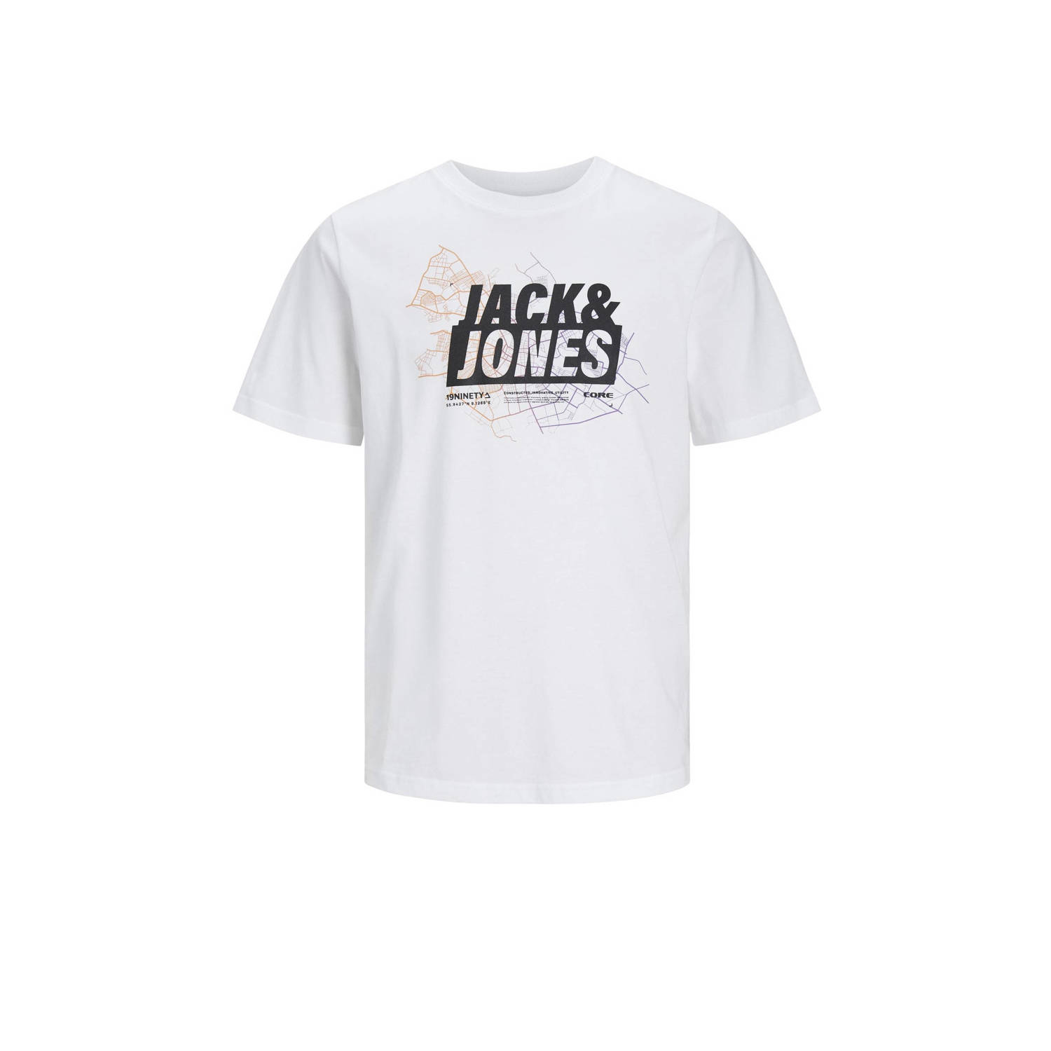 JACK & JONES CORE oversized T-shirt JCOMAP met printopdruk wit