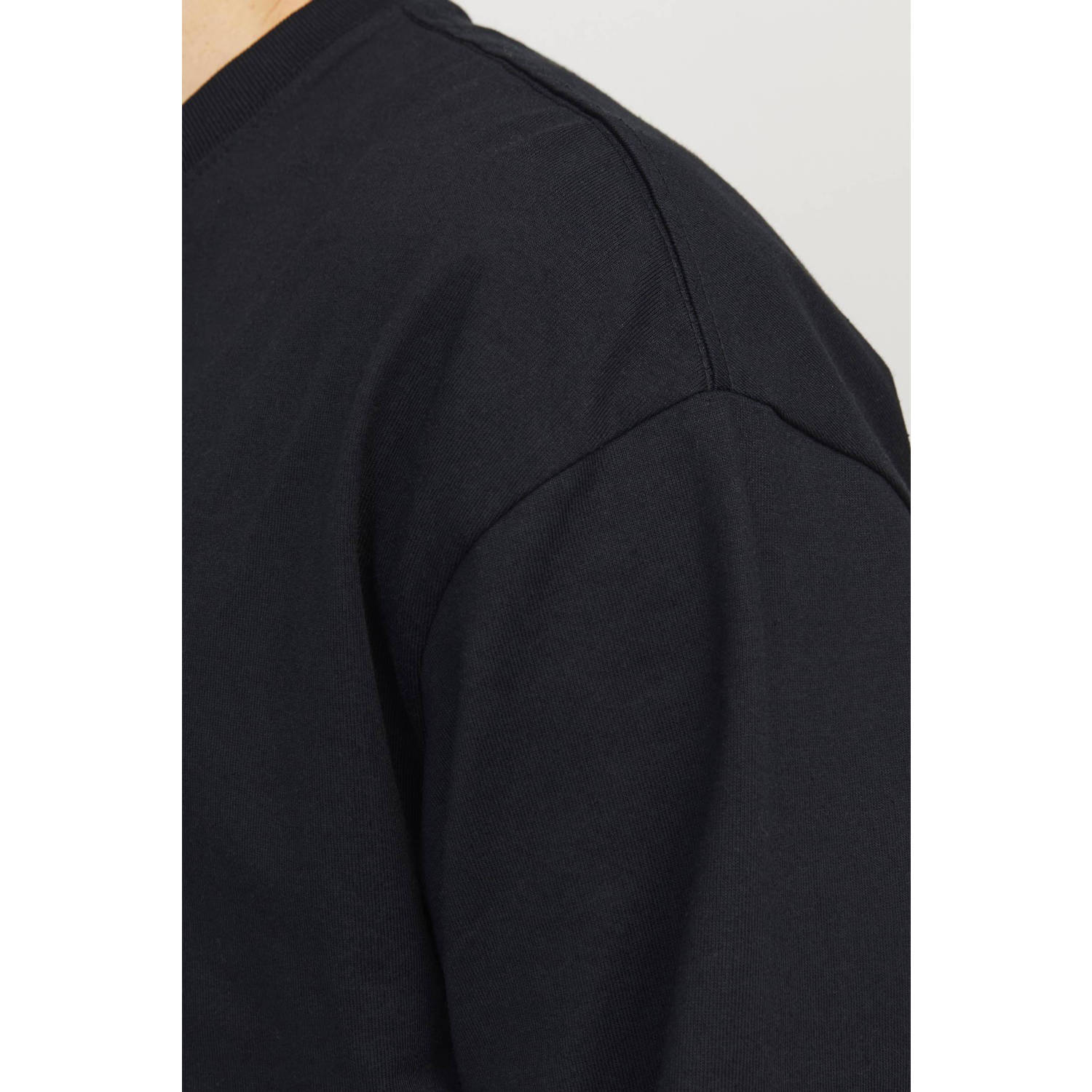 JACK & JONES ORIGINALS loose fit longsleeve JORVESTERBRO met printopdruk zwart