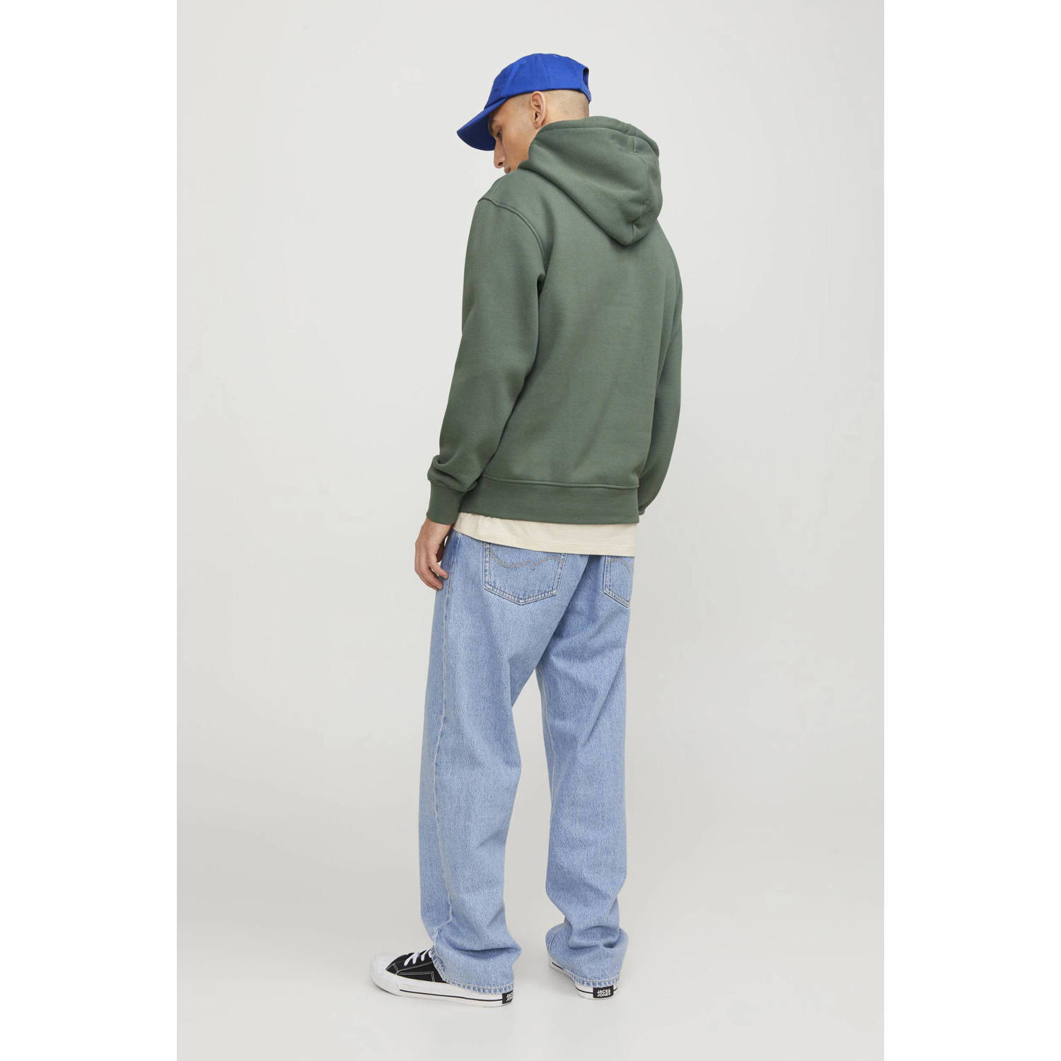 JACK & JONES ORIGINALS hoodie JORVESTERBRO met printopdruk groen