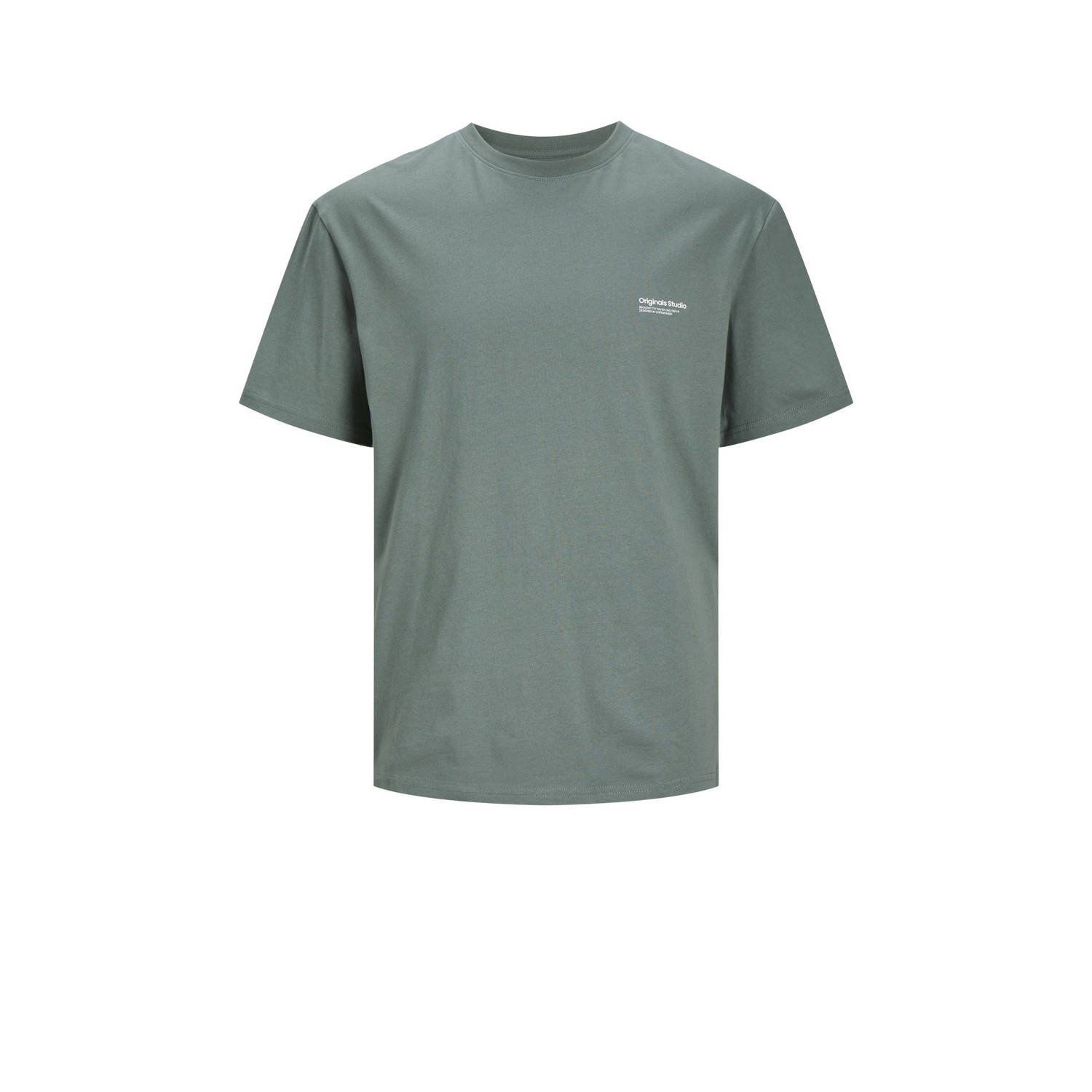JACK & JONES ORIGINALS oversized T-shirt JORVESTERBRO B met backprint groen