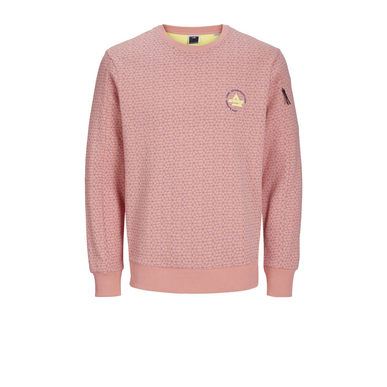JACK & JONES CORE sweater JCOAOP met all over print burnt coral