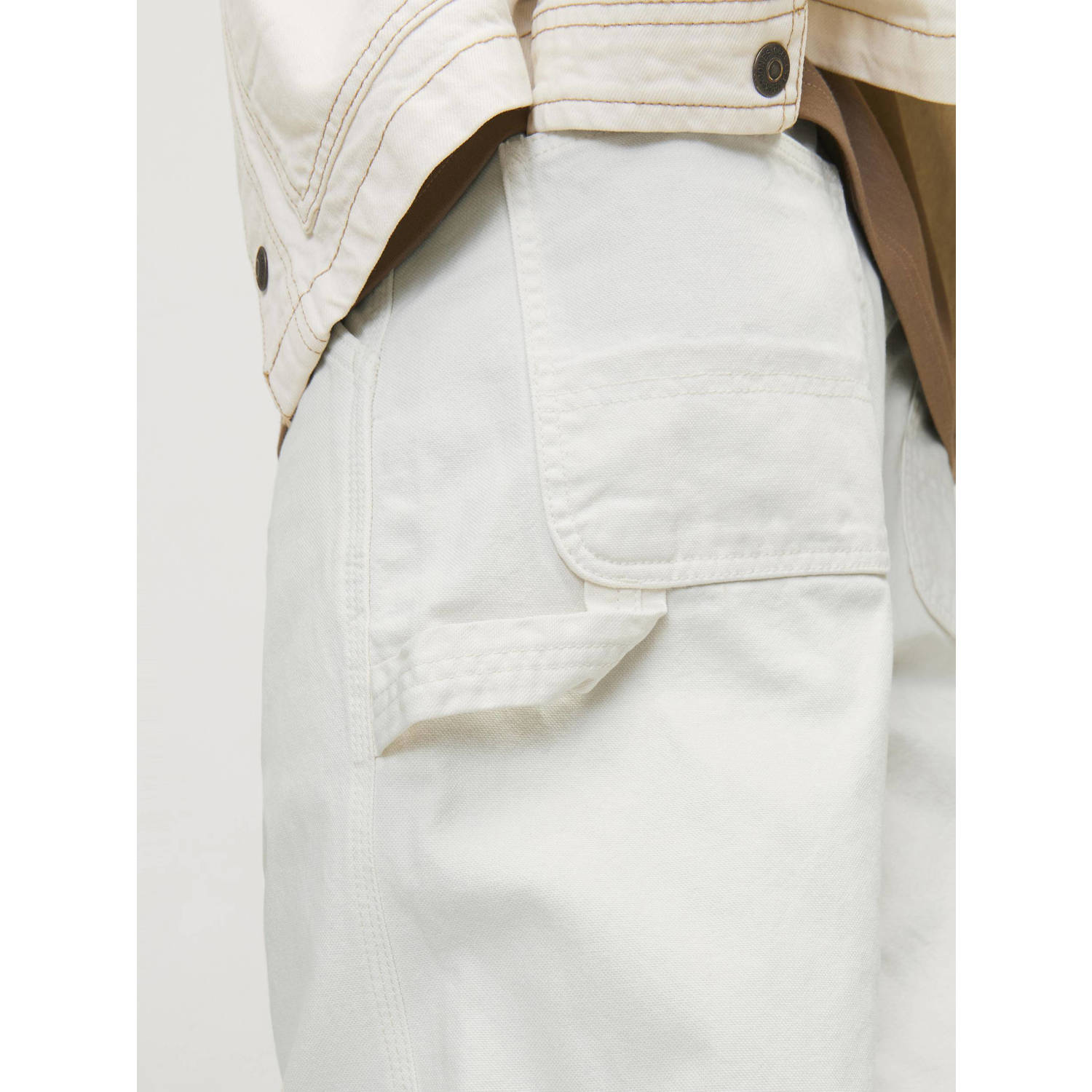 JACK & JONES PANTS STUDIO loose fit cargo broek JPSTEDDIE JJCARPENTER wit