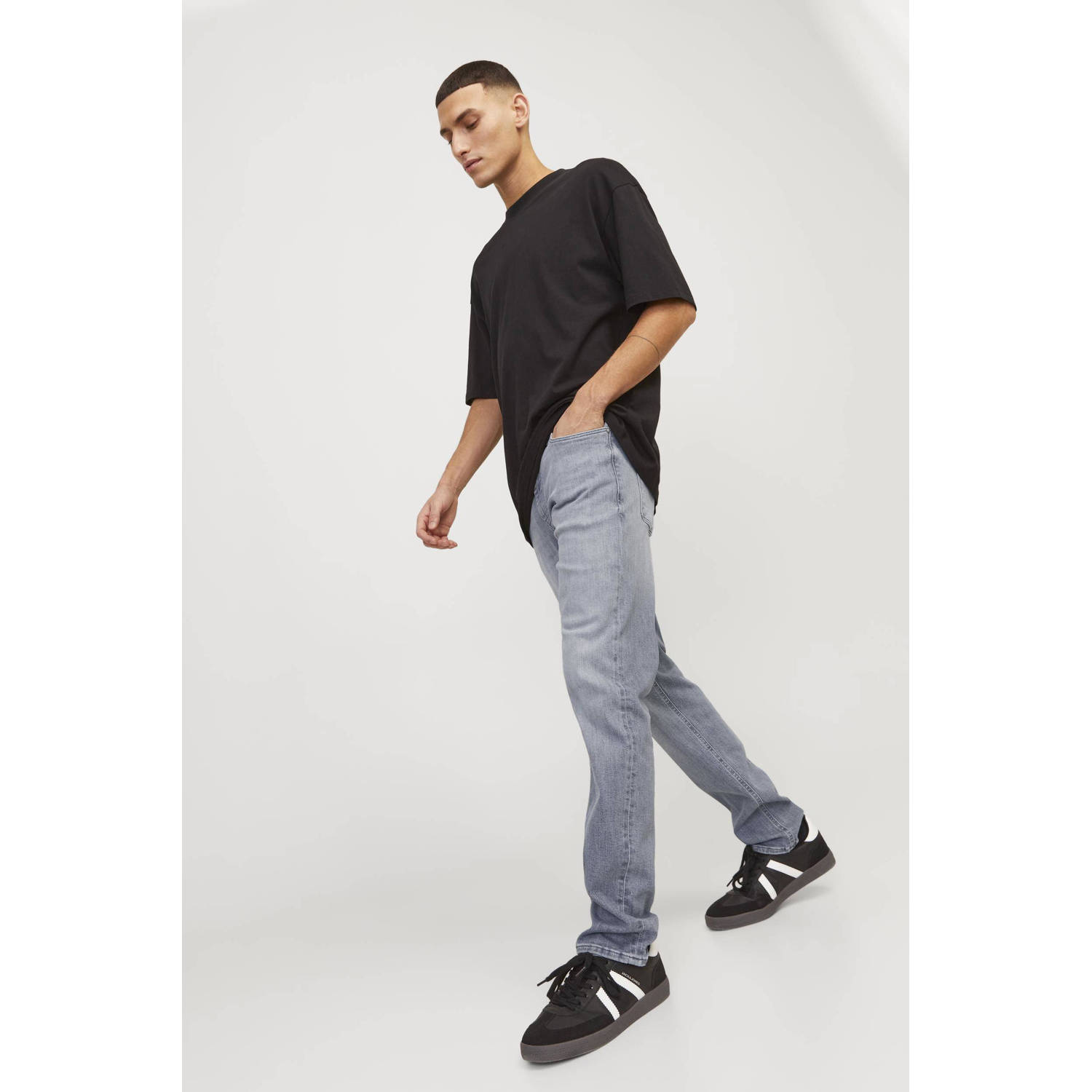 JACK & JONES JEANS INTELLIGENCE regular fit jeans JJICLARK JJEVAN grey denim