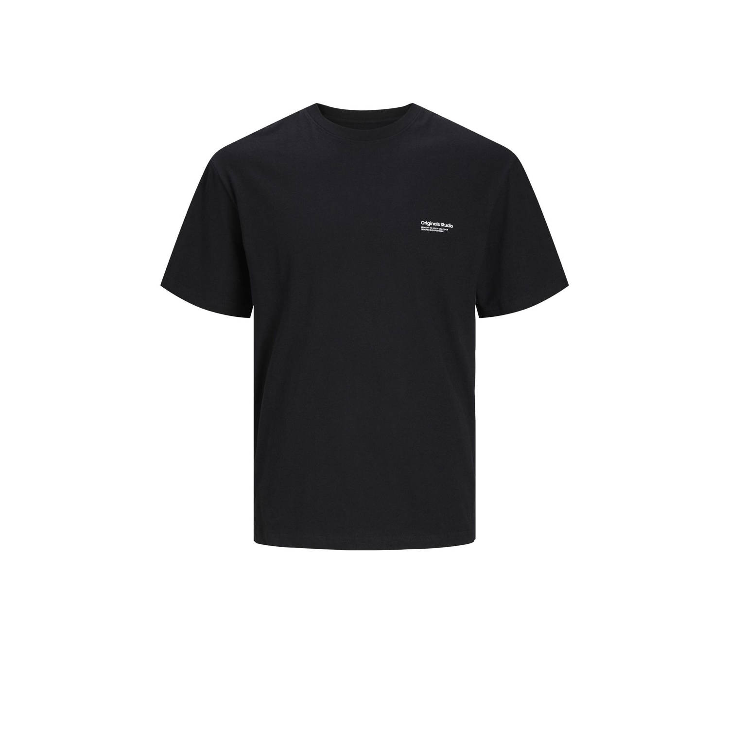 JACK & JONES ORIGINALS oversized T-shirt JORVESTERBRO B met backprint zwart