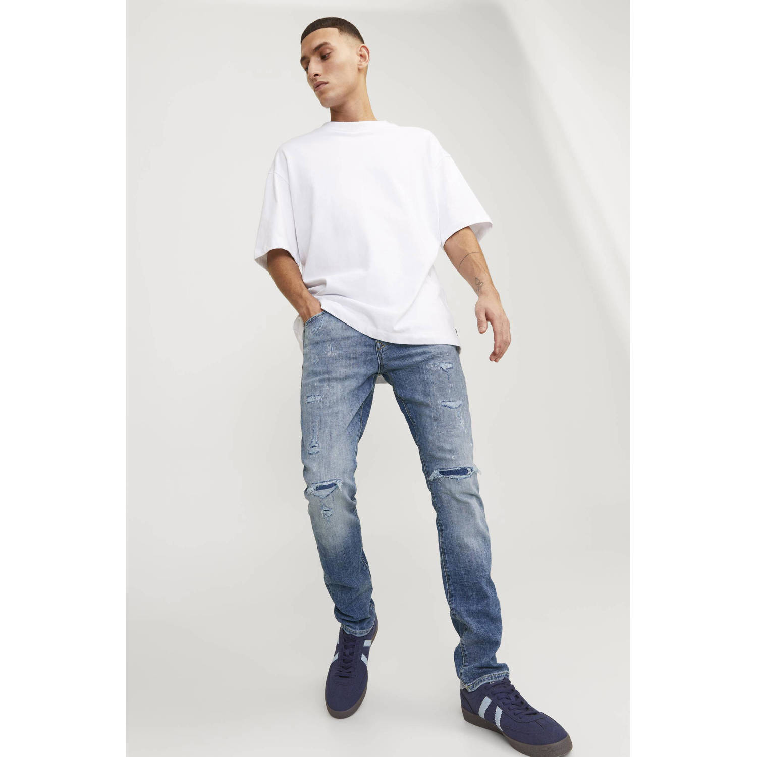 JACK & JONES JEANS INTELLIGENCE slim fit jeans JJIGLENN JJBLAIR blue denim