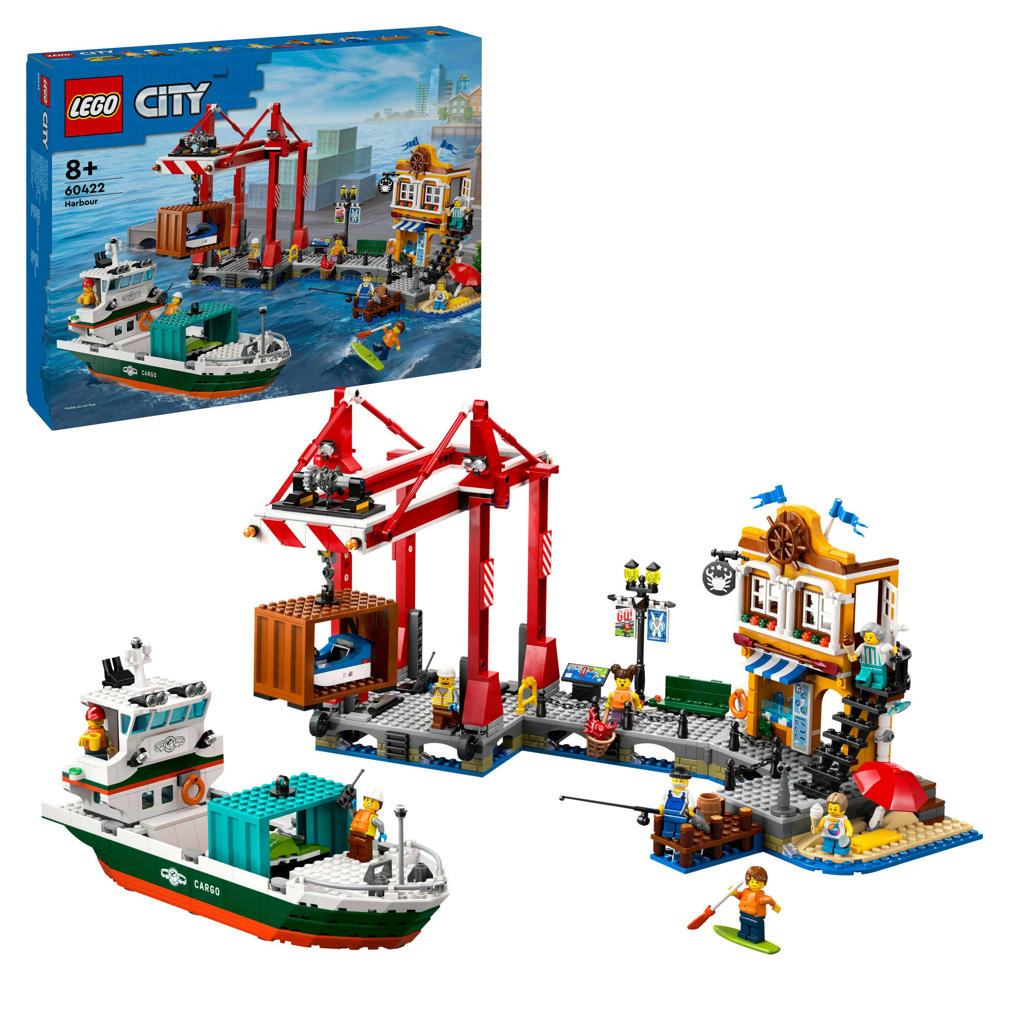 LEGO City Haven met vrachtschip, Boot Speelgoed voor Kinderen 60422