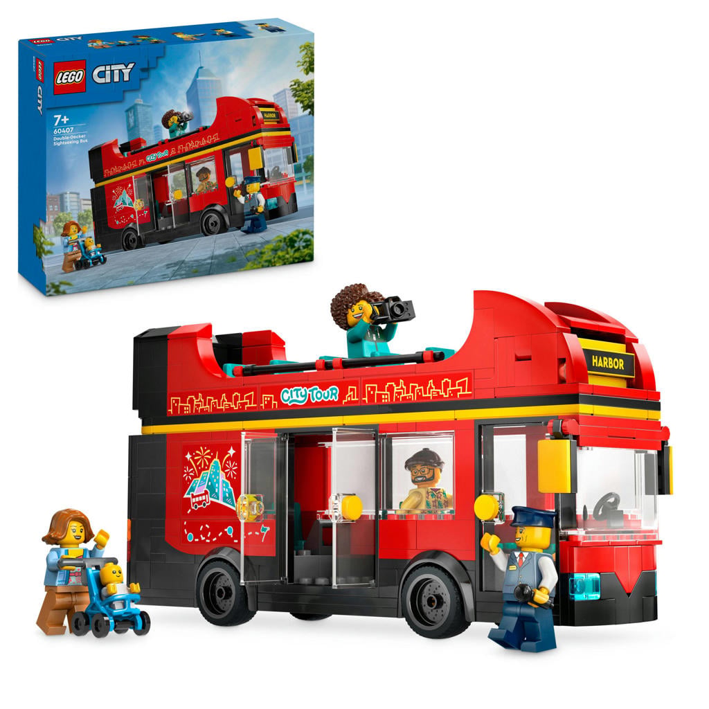 LEGO City Toeristische rode dubbeldekker Speelgoed Bus Bouwpakket voor Kinderen 60407