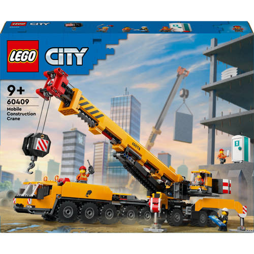 LEGO City Gele mobiele bouwkraan Speelgoed Bouwpakket voor Kinderen 60409 afbeelding