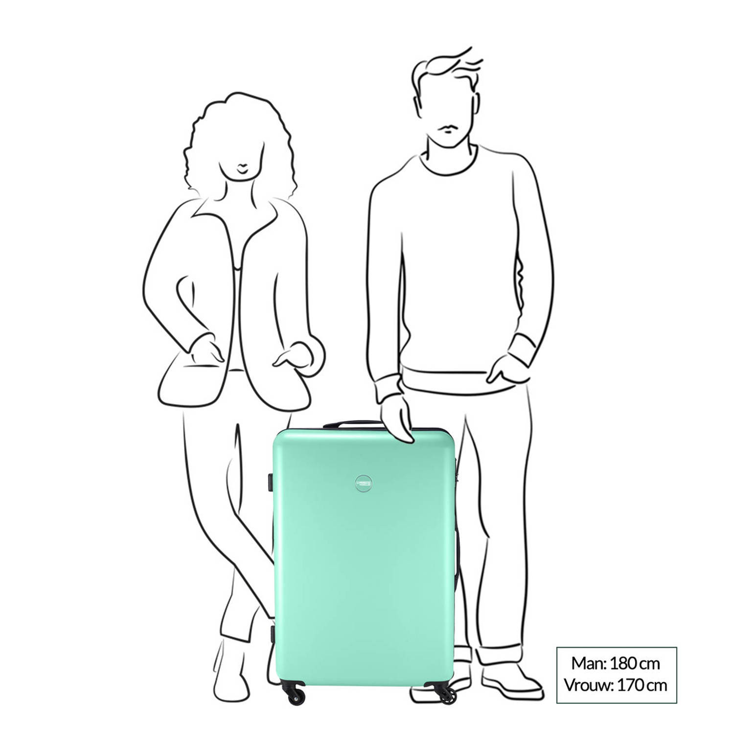 Princess Traveller trolley PT-01 77 cm. mintgroen