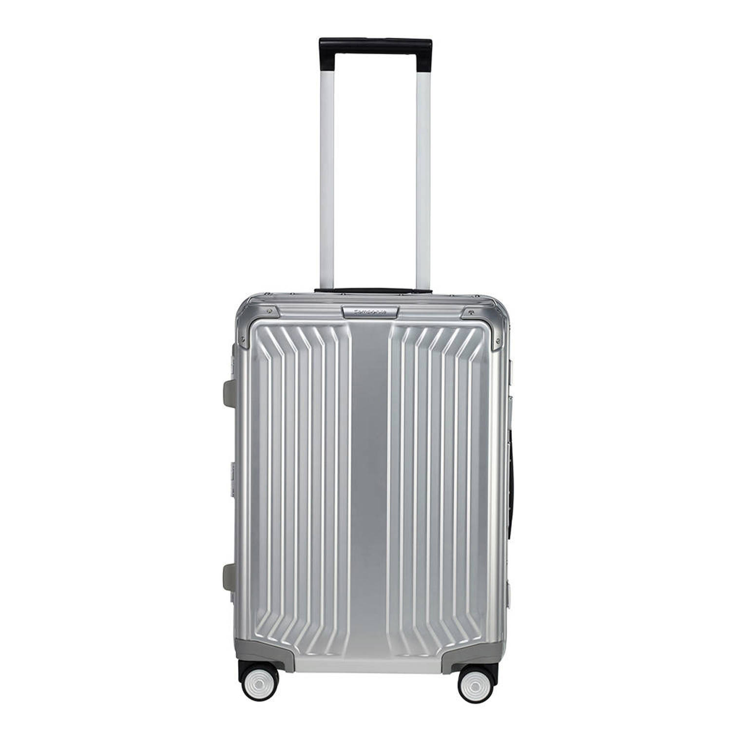 Samsonite trolley Lite-Box Alu 55 cm. zilverkleurig