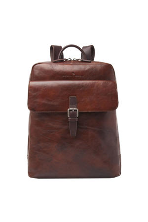  15.6 leren rugzak Rien + tablet cognac