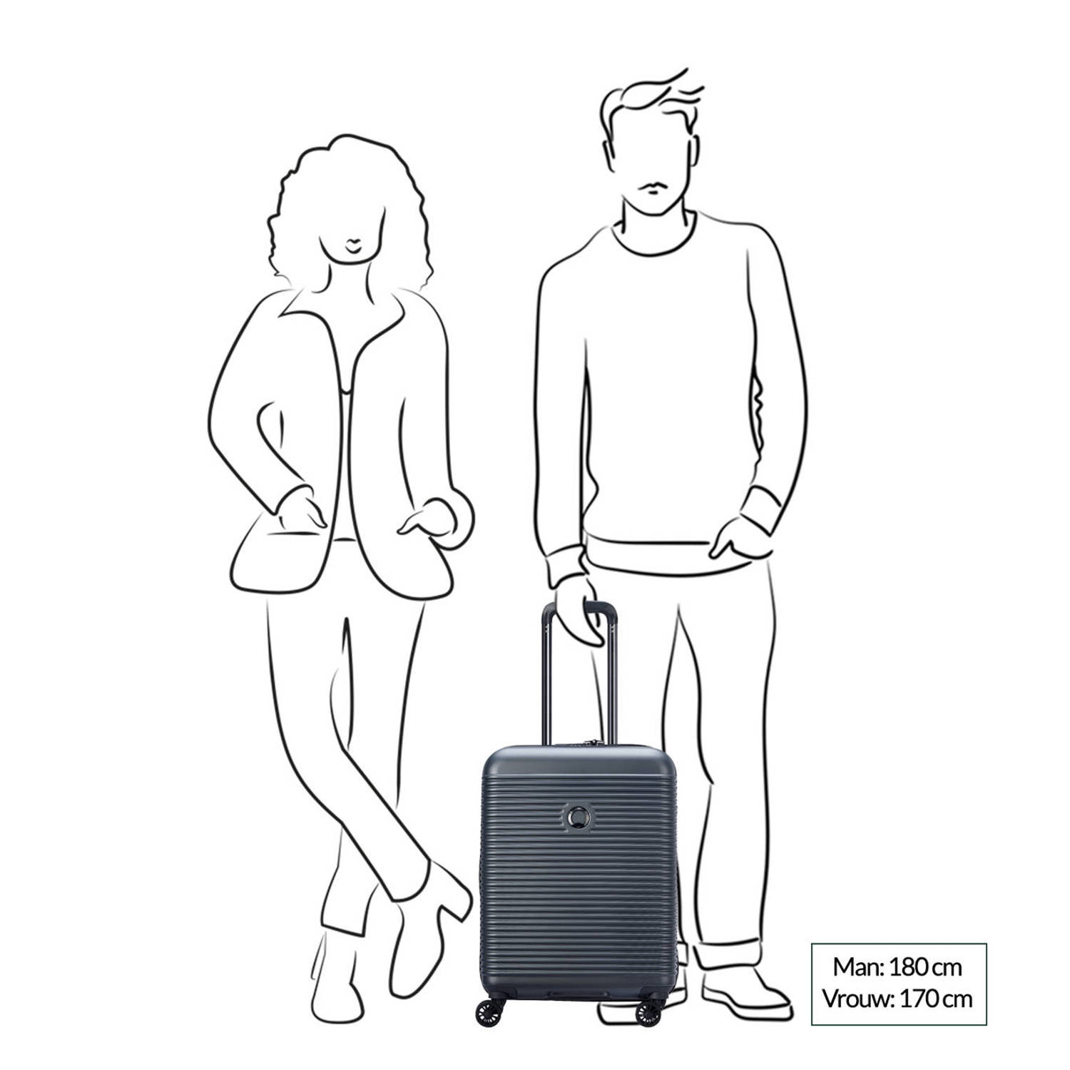 Delsey trolley Freestyle 55 cm. lichtroze