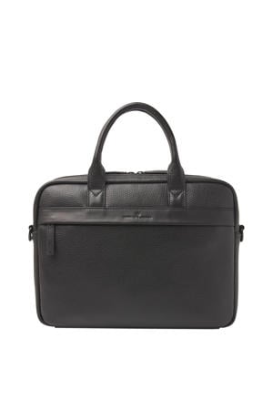 13 inch leren laptoptas Onyx + tablet zwart