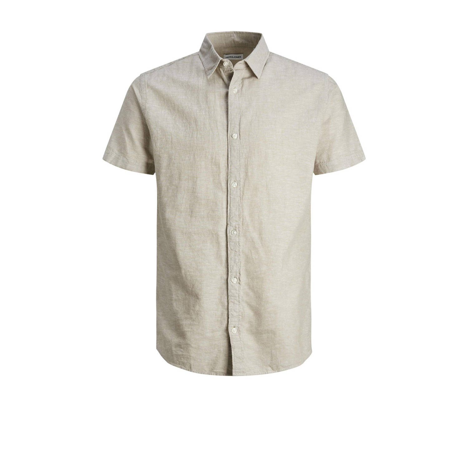 Jack & jones JUNIOR overhemd JJELINEN BLEND beige Jongens Katoen Klassieke kraag 116