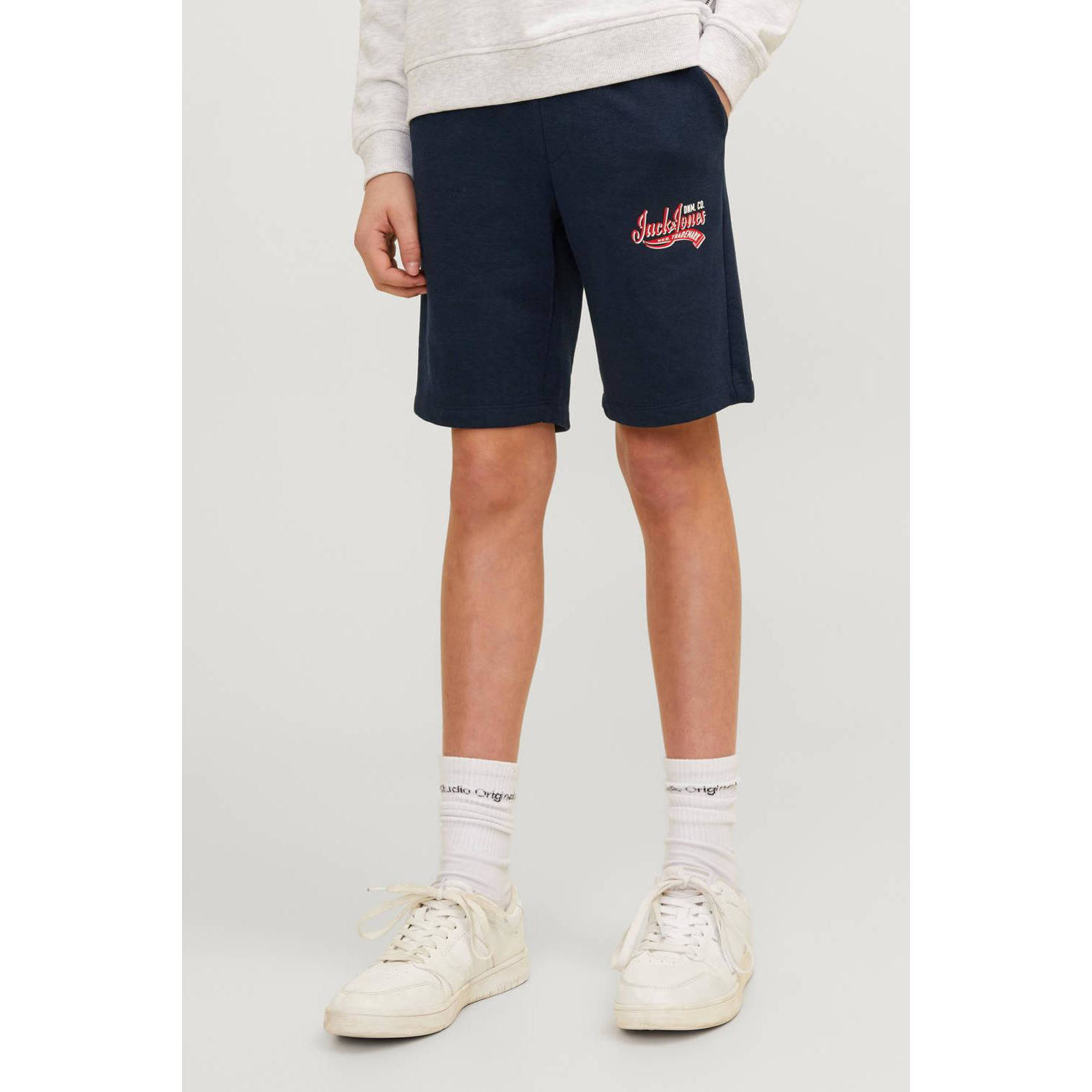 Jack & jones JUNIOR sweatshort JPSTLOGO met logo donkerblauw Korte broek 128