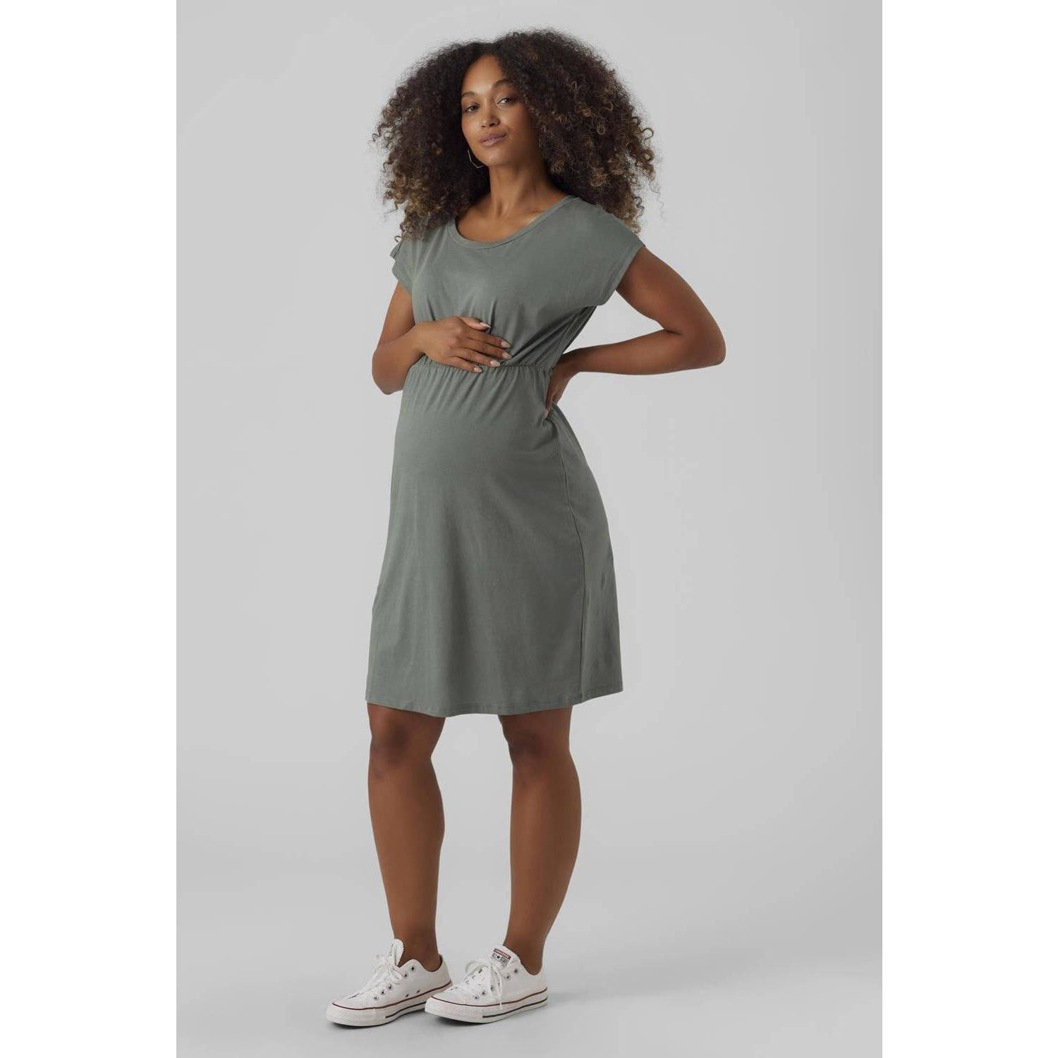 VERO MODA MATERNITY zwangerschapsjurk set van 2 groen zwart