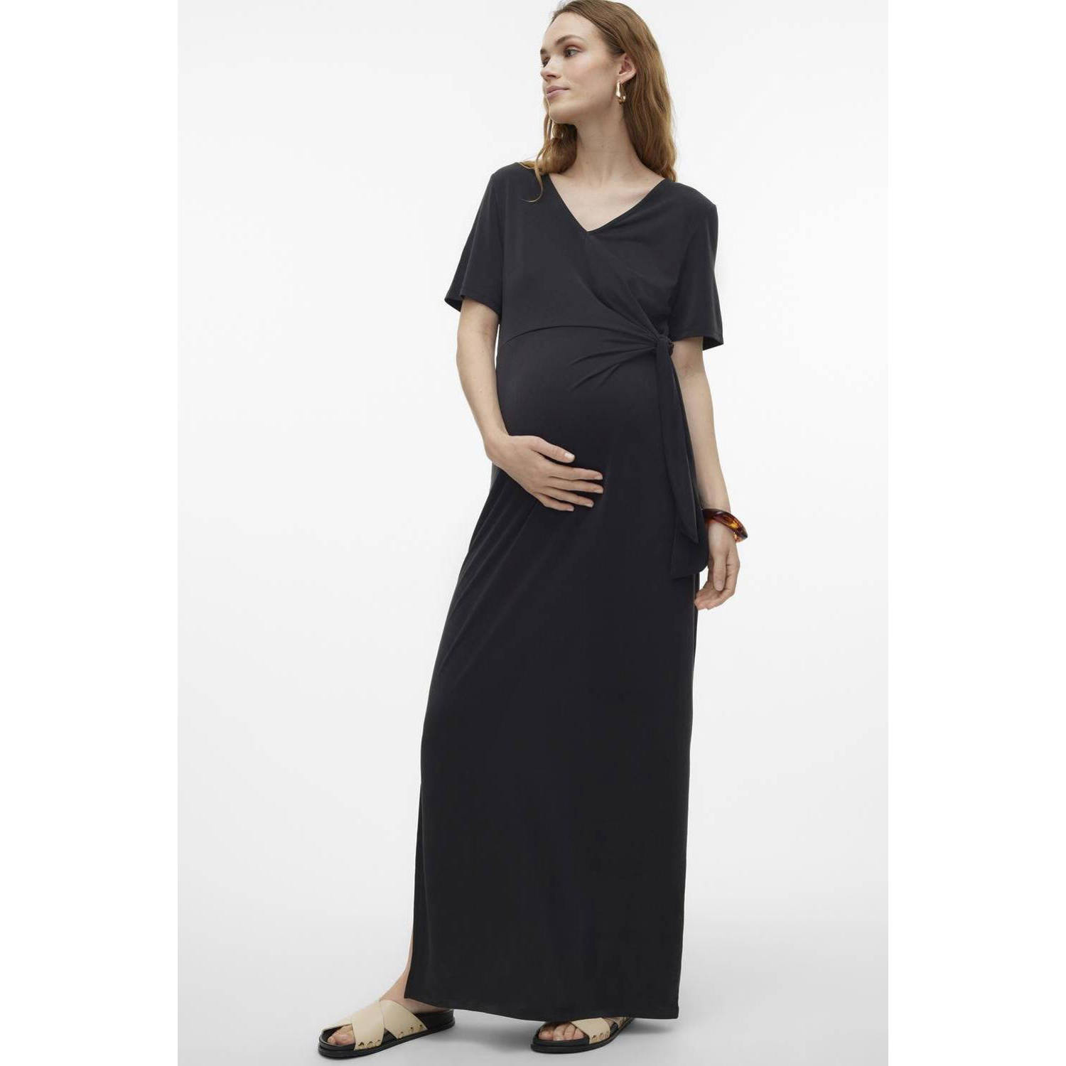 VERO MODA MATERNITY zwangerschapsjurk VMMIMILA antraciet Grijs Dames Modal V-hals XXL