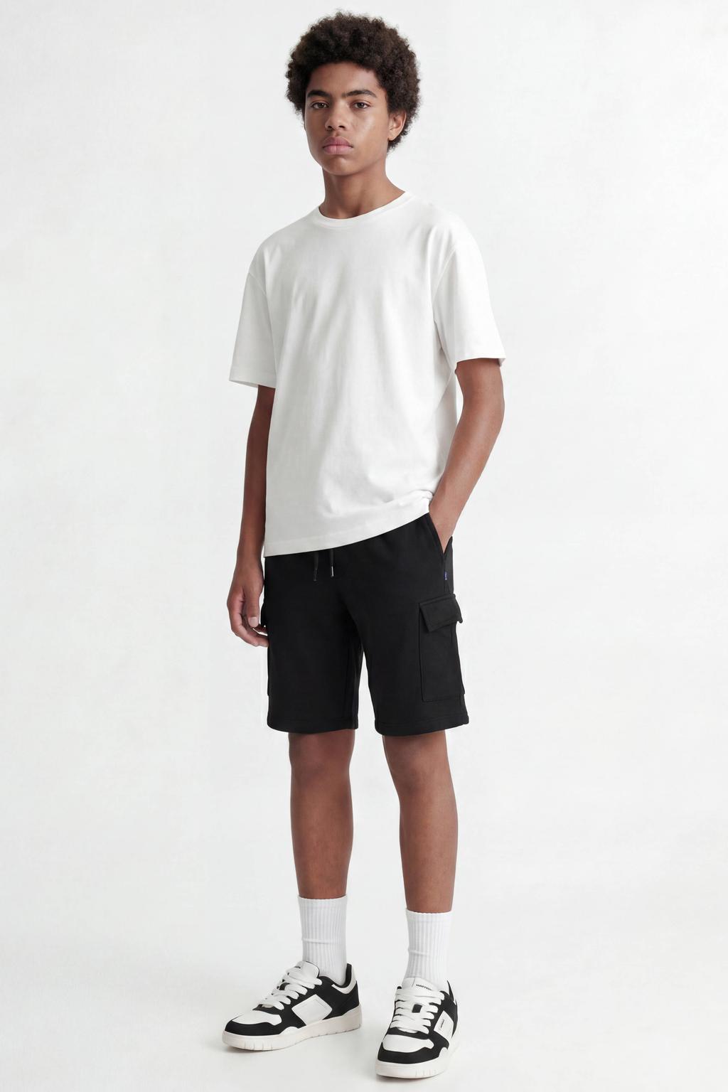 JACK & JONES JUNIOR cargo short JPSTBRADLEY zwart