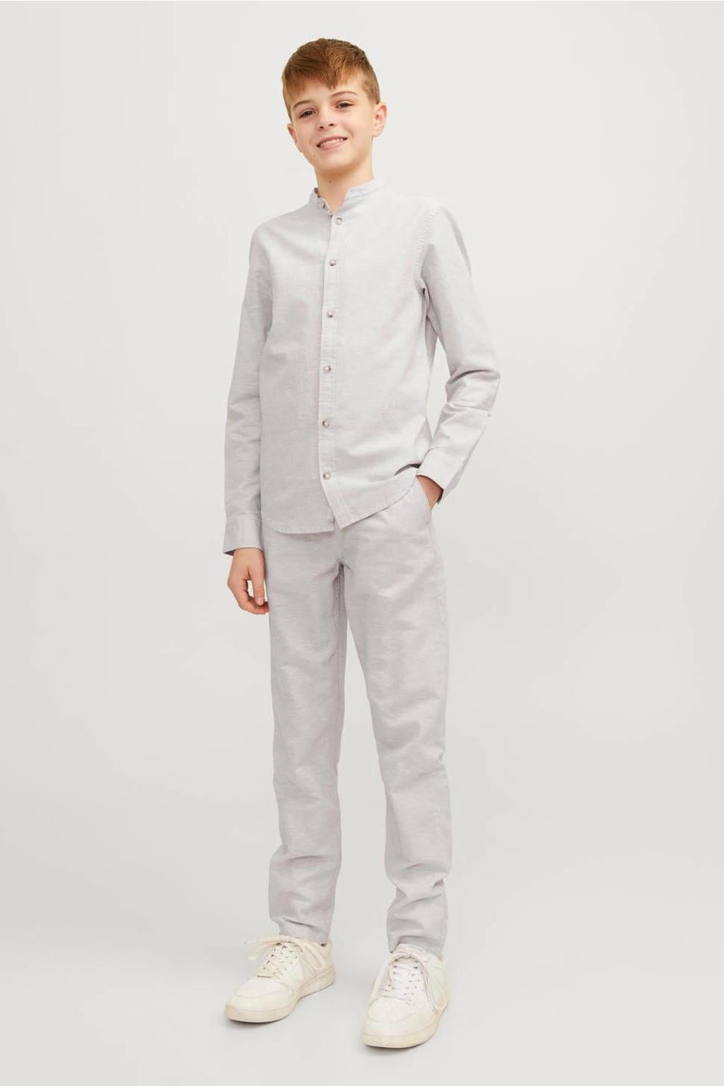 JACK & JONES JUNIOR relaxed fit casual broek - lichtgrijs