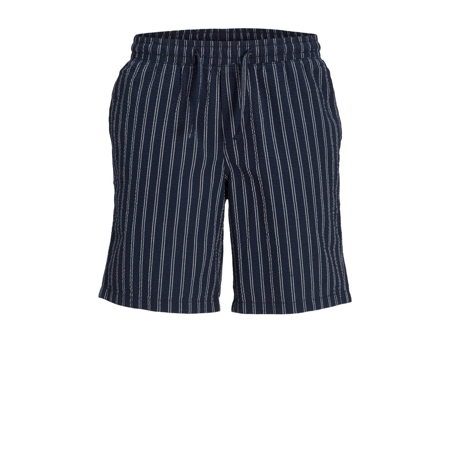 Jack & jones JUNIOR gestreepte casual short JPSTJAIDEN JJPALMA donkerblauw wit Korte broek Jongens Polyester 128